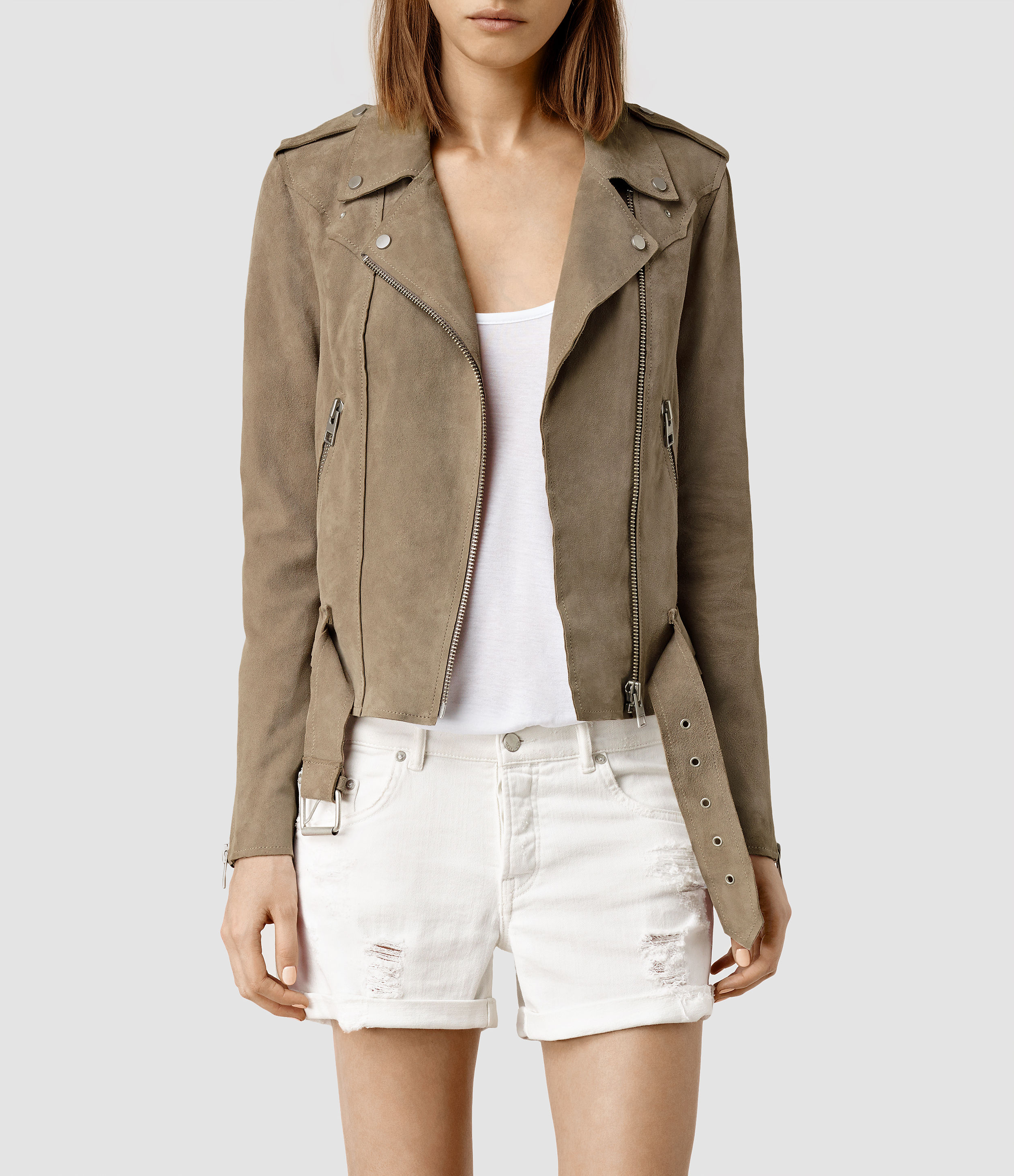 khaki suede jacket womens