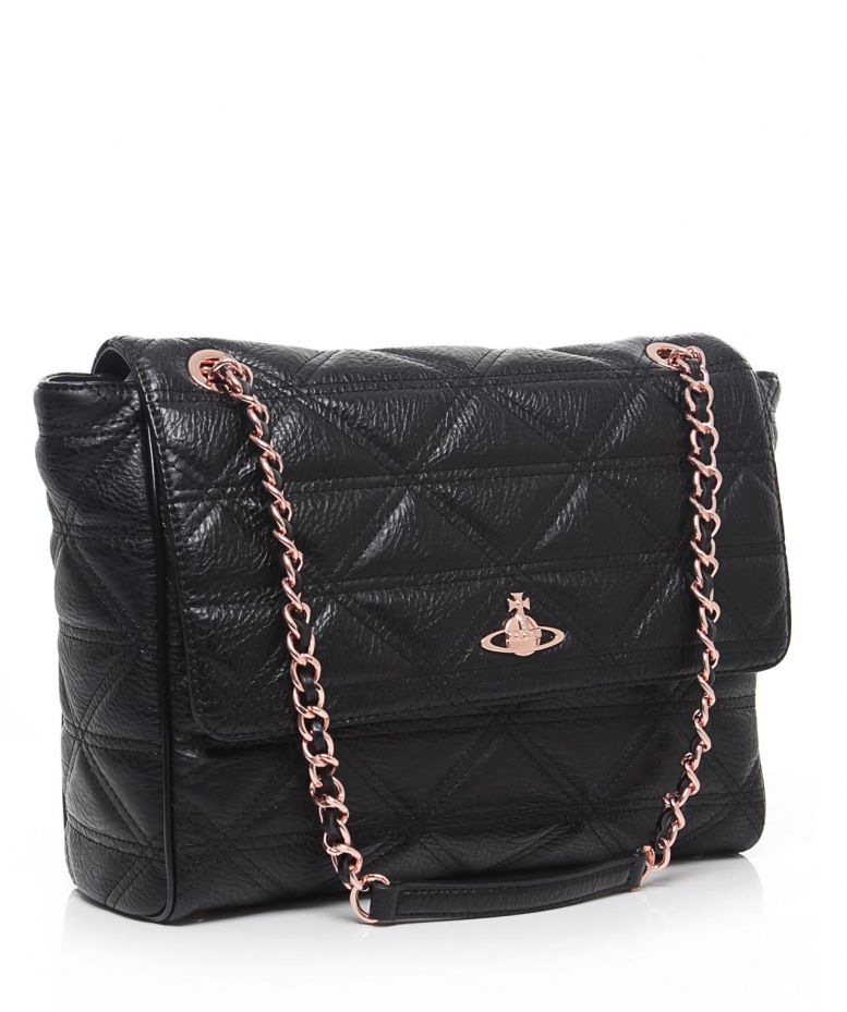 Vivienne Westwood Large Quilted Chain Shoulder Bag in Black - Lyst