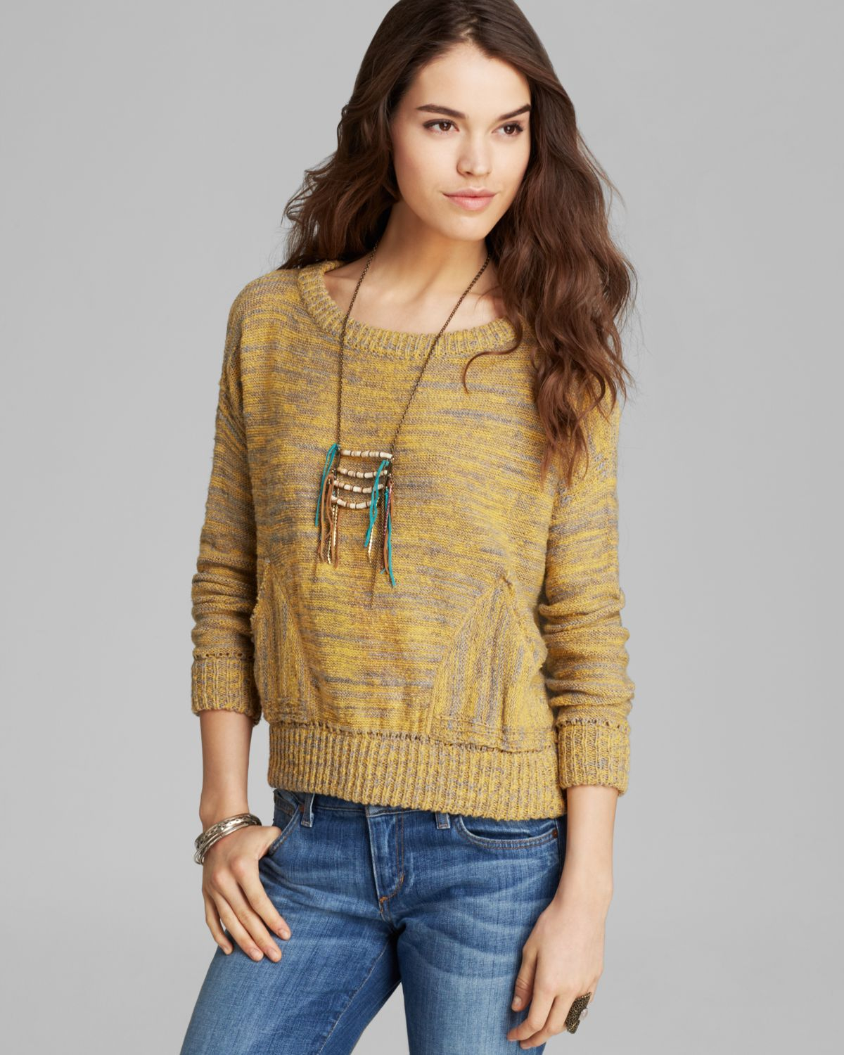 Free People Pullover Falling Star in Marigold Combo (Yellow) - Lyst