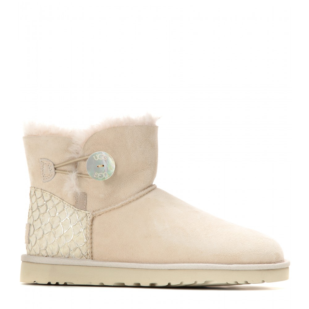UGG Mini Bailey Button Boots in Natural 