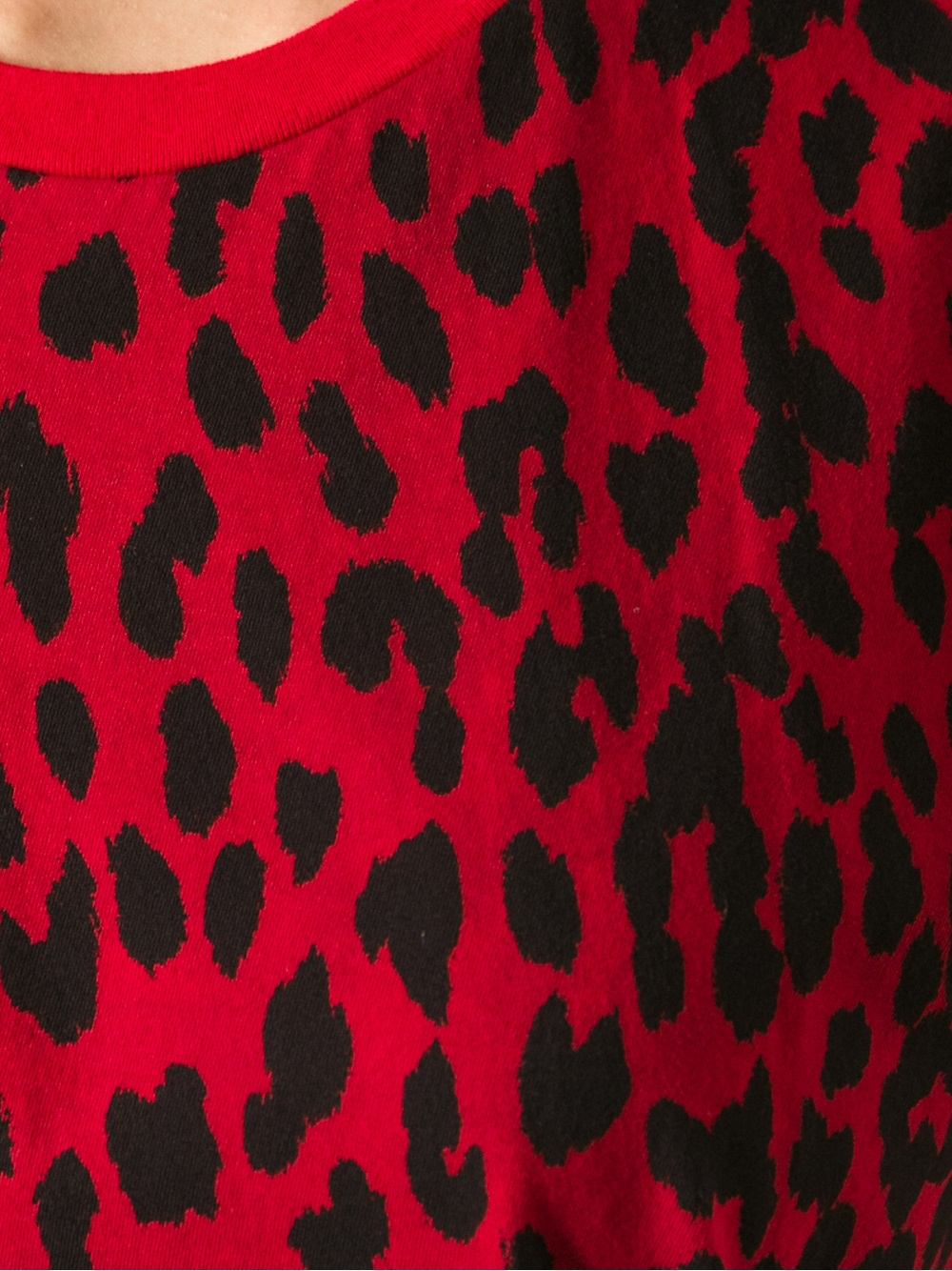 Lyst Saint laurent Leopard Print Tshirt in Red