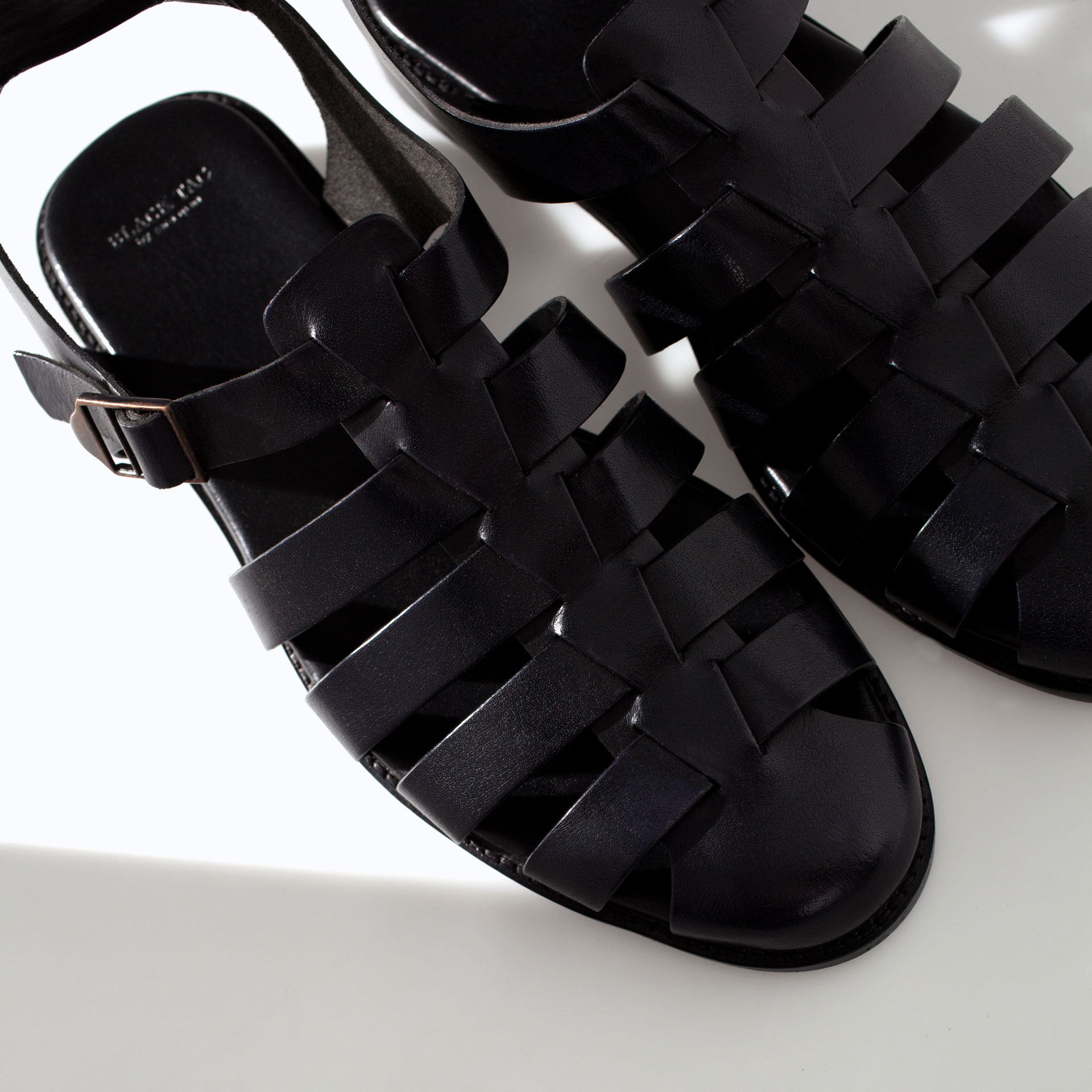 Zara Leather Sandal in Black for Men | Lyst