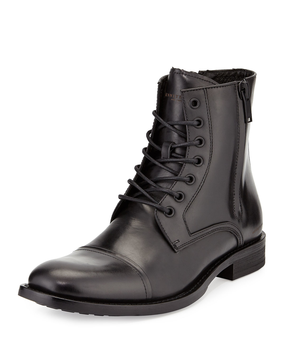 Lyst - Kenneth Cole Piece Of Mind Leather Cap-toe Boot in Black for Men