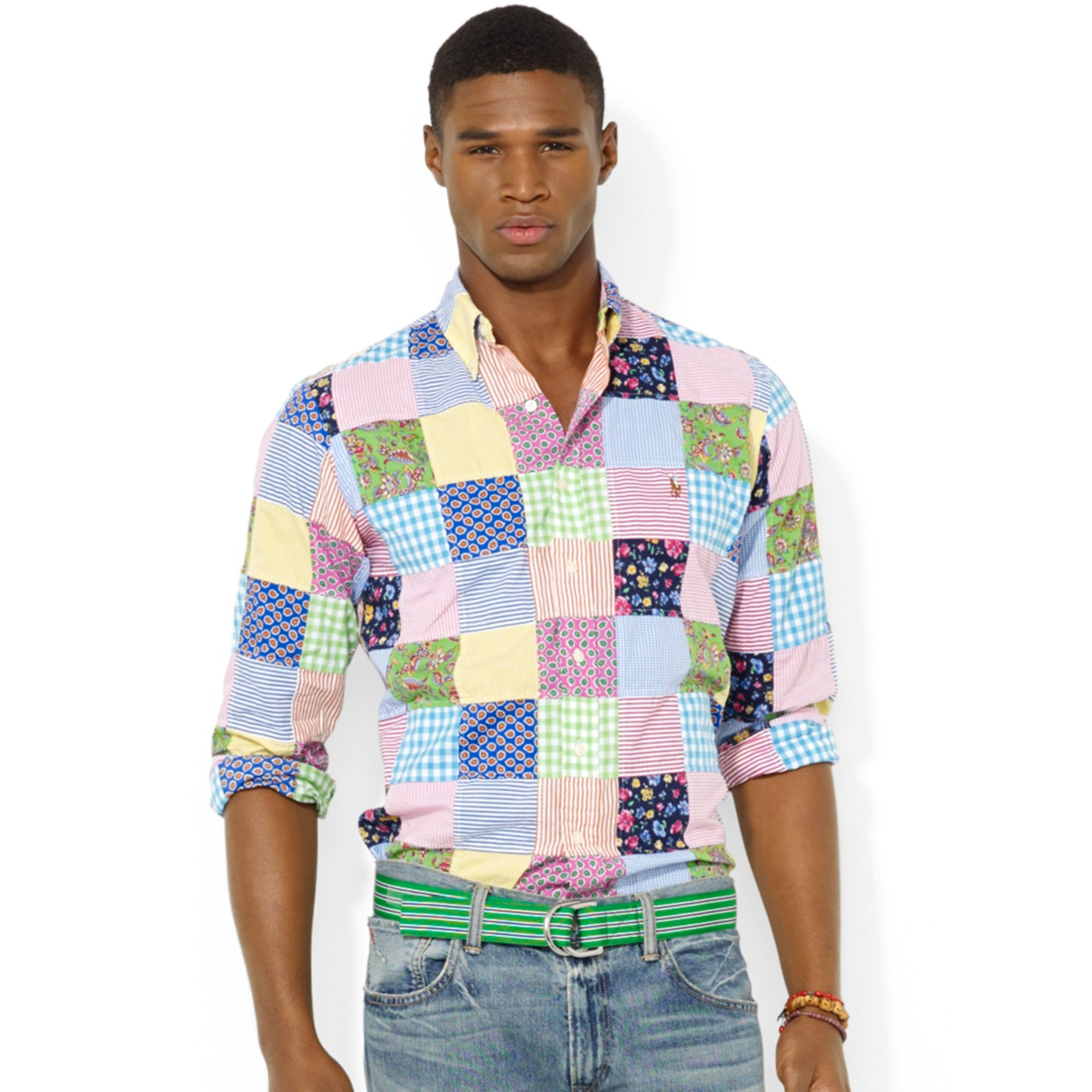 ralph lauren men's patchwork shirt