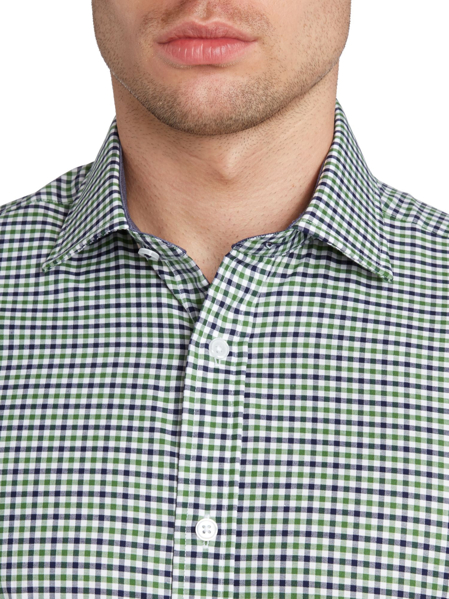 Tm Lewin Check Fully Fitted Long Sleeve Shirt In Green For Men Lyst tm-lewin-check-fully-fitted-long-sleeve-shirt-in-green-for-men-lyst