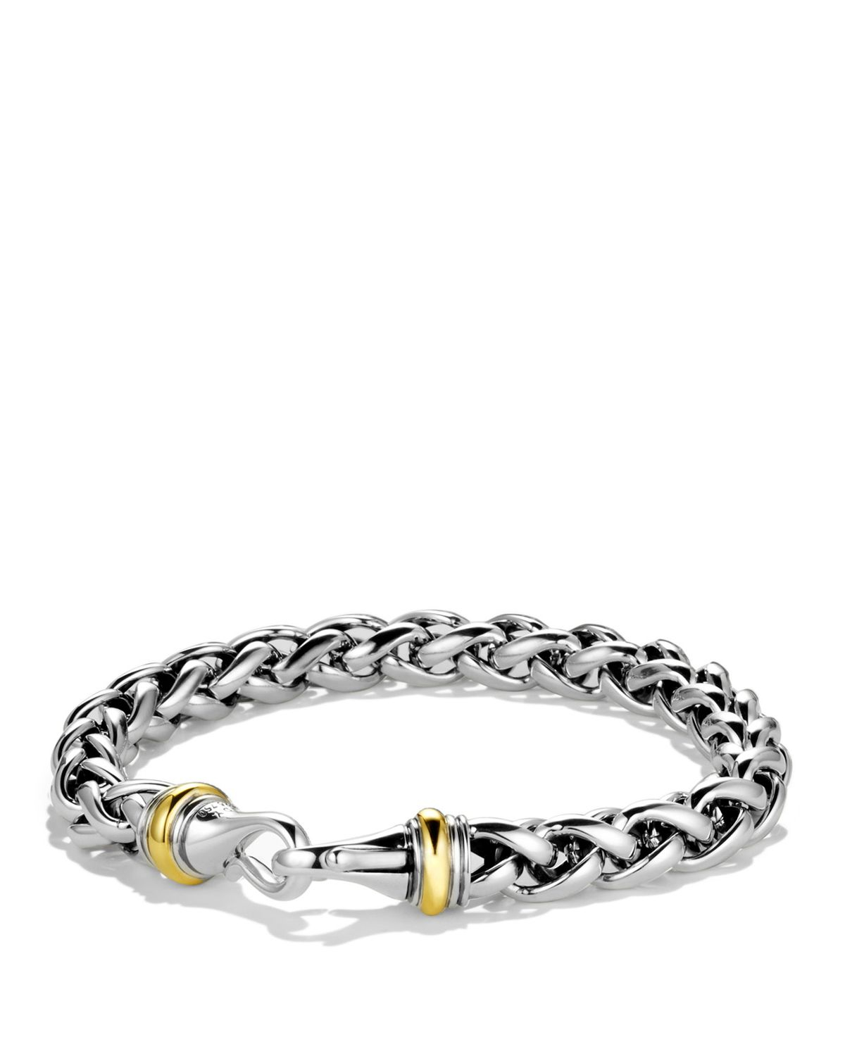 David Yurman Large Wheat Chain Bracelet With Gold in Silver/Yellow Gold