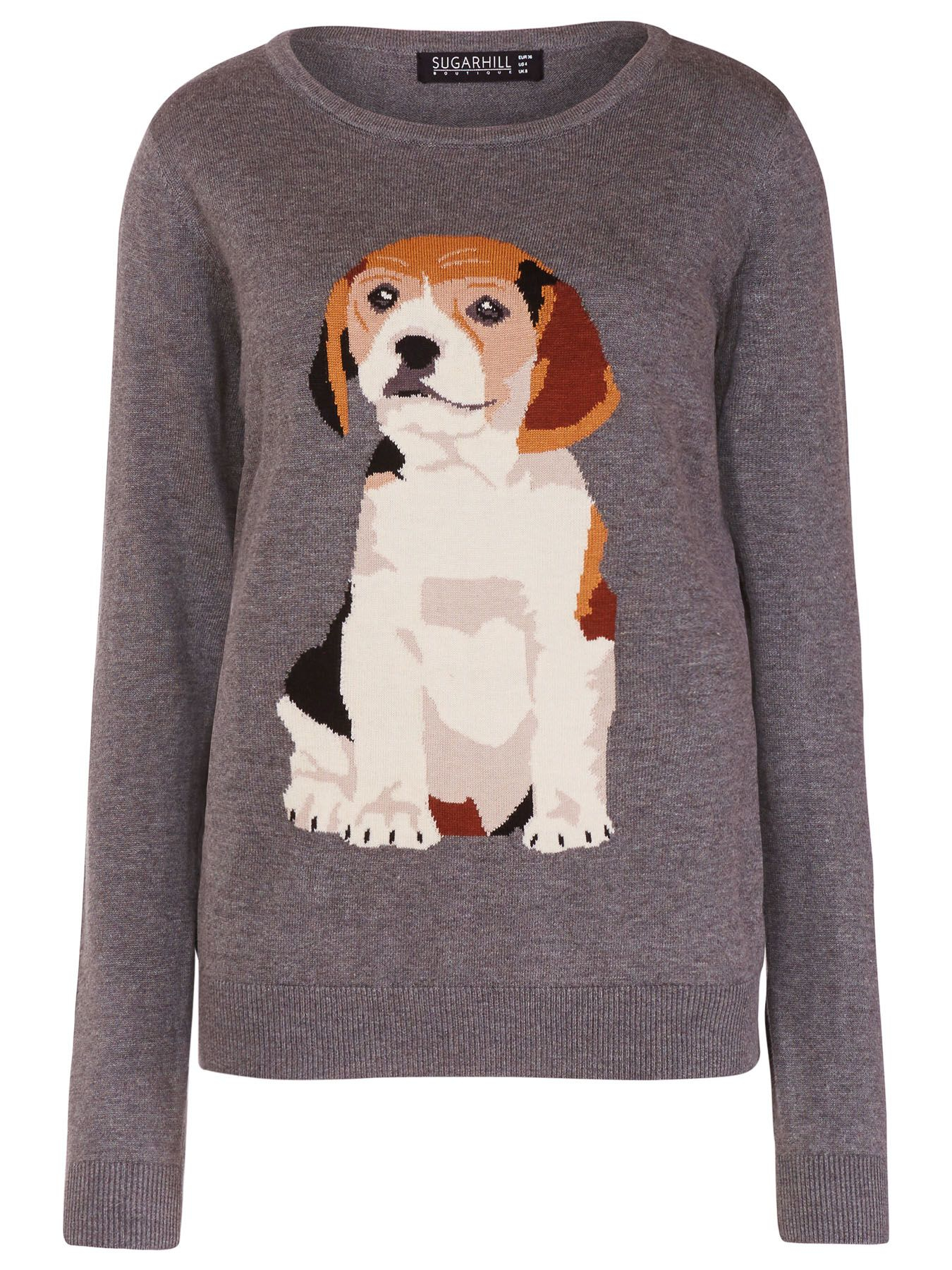 sugarhill frankie beagle intarsia sweater in gray lyst ralph plus size clothing
