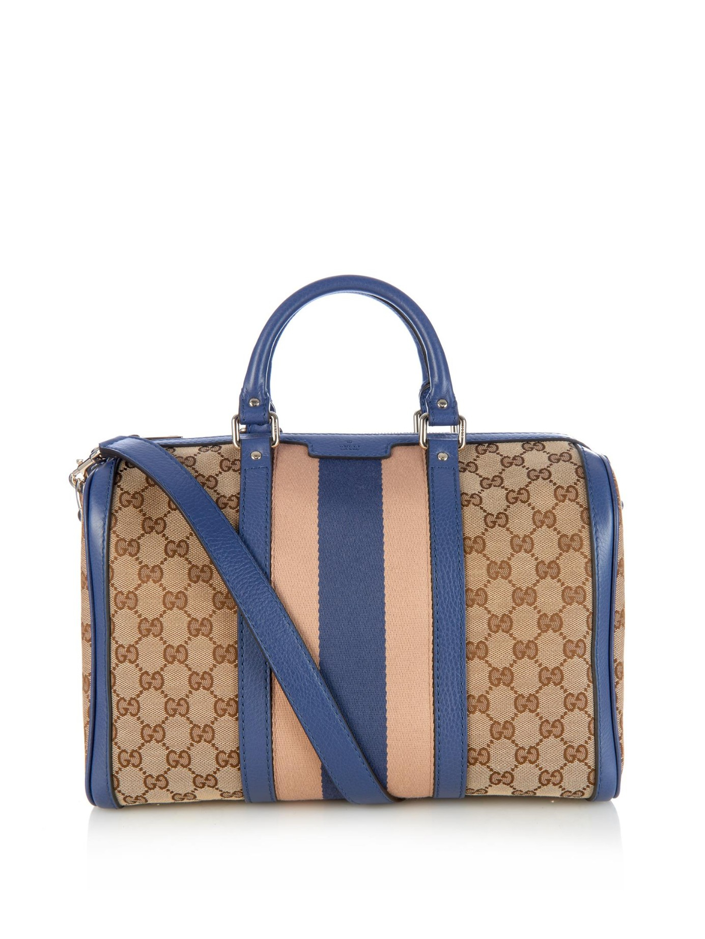 Gucci Joy Vintage Blue Logo Satchel Boston Bag - A World Of Goods