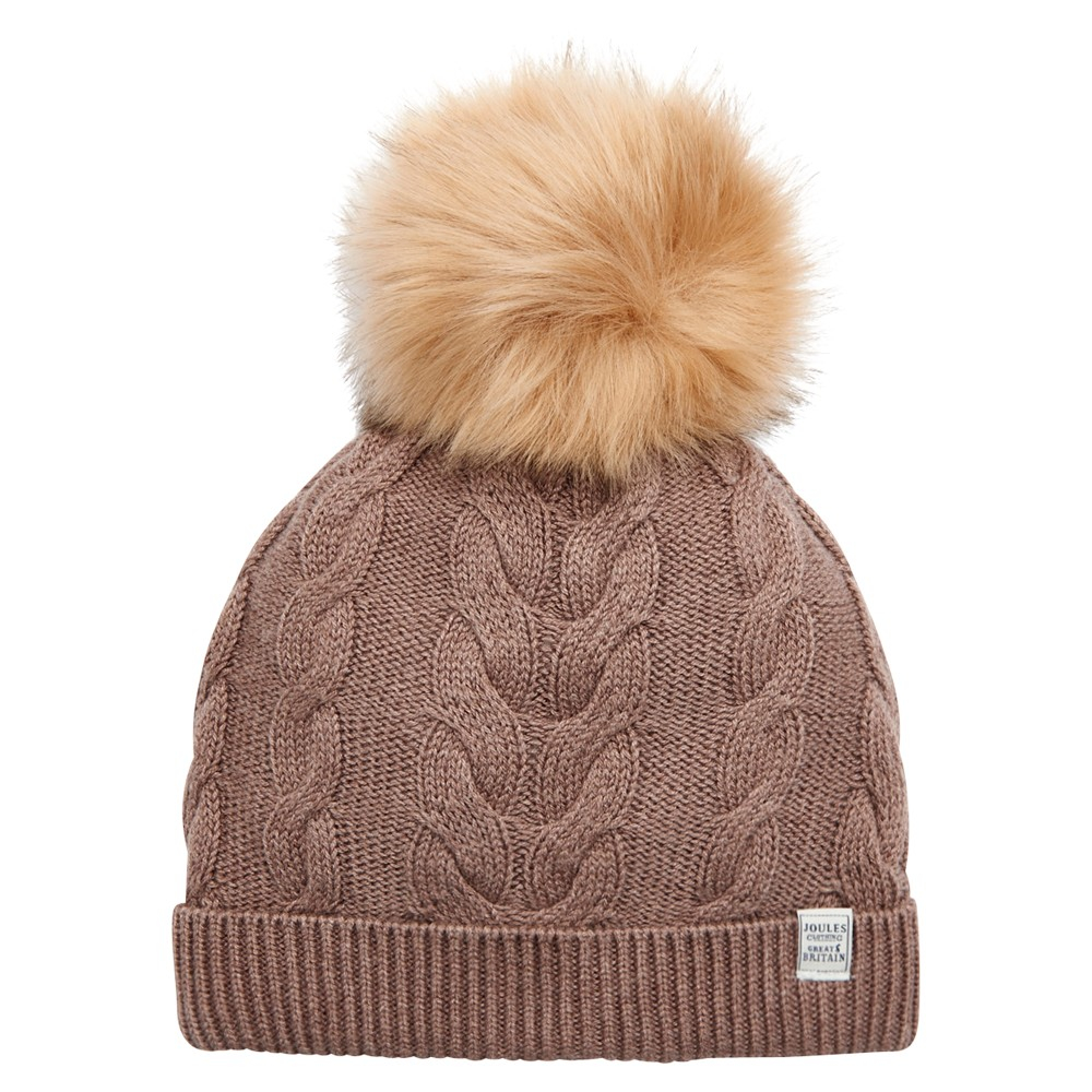 brown bobble hat