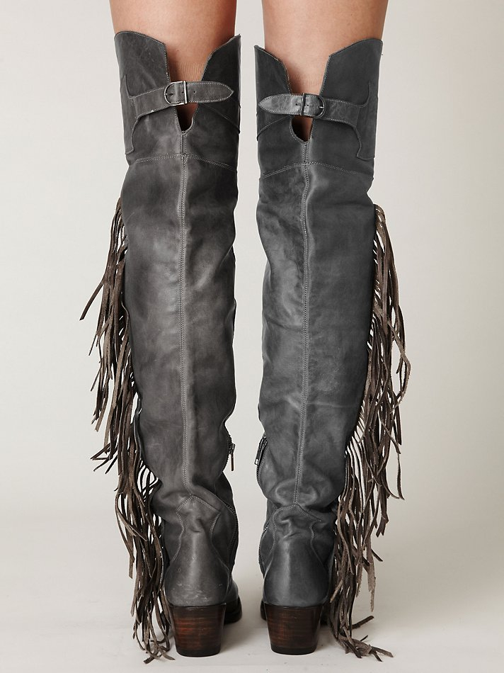 tall fringe cowboy boots