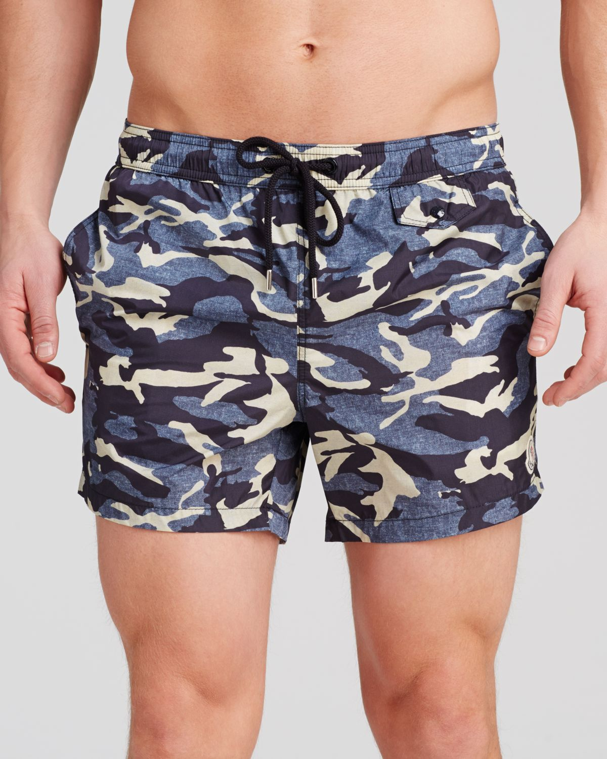 Moncler Camouflage Swim Shorts in Blue for Men | Lyst