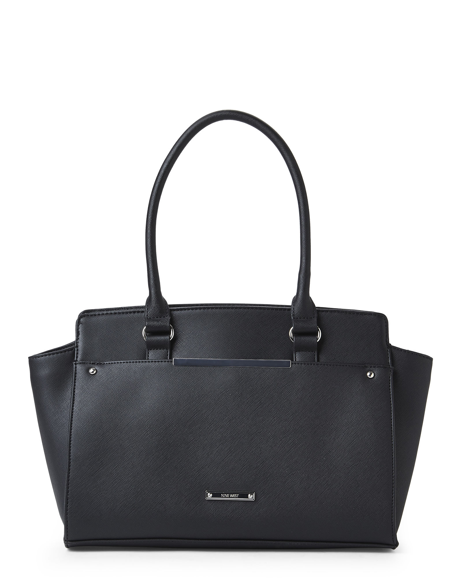 Lyst Nine West Black Pass The Bar Satchel In Gallery