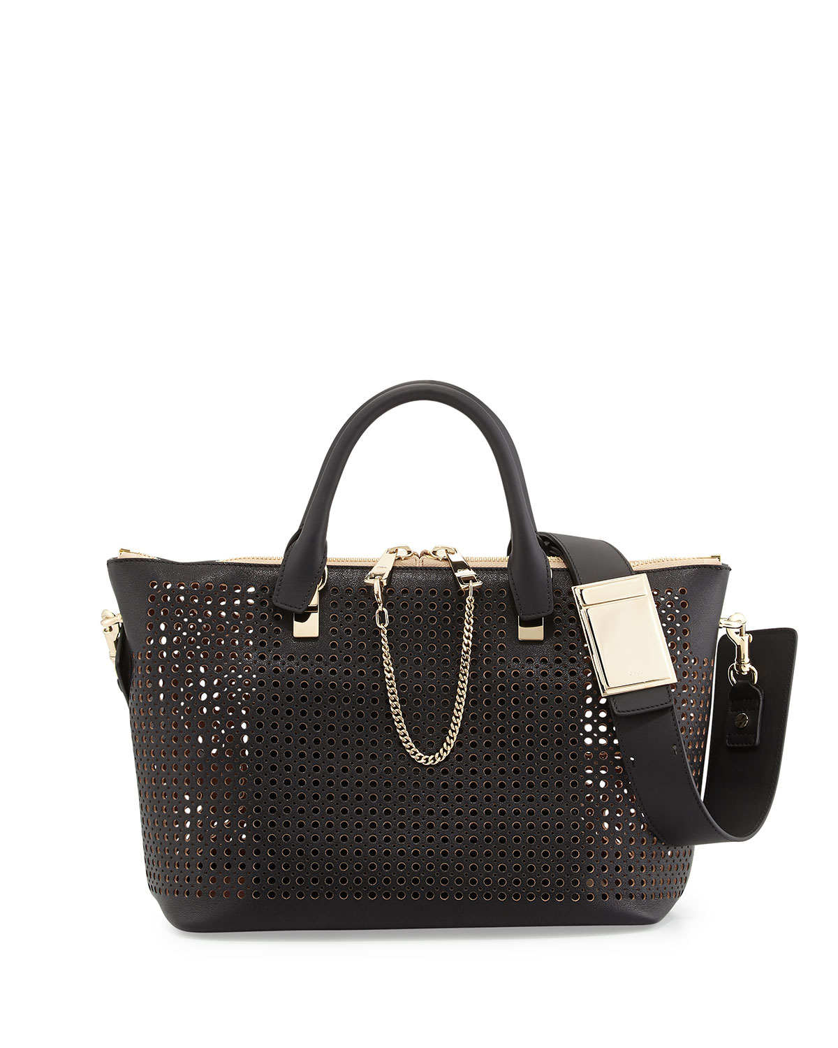 purse chloe - Chlo Baylee Perforated Medium Shoulder Bag Black in Black | Lyst