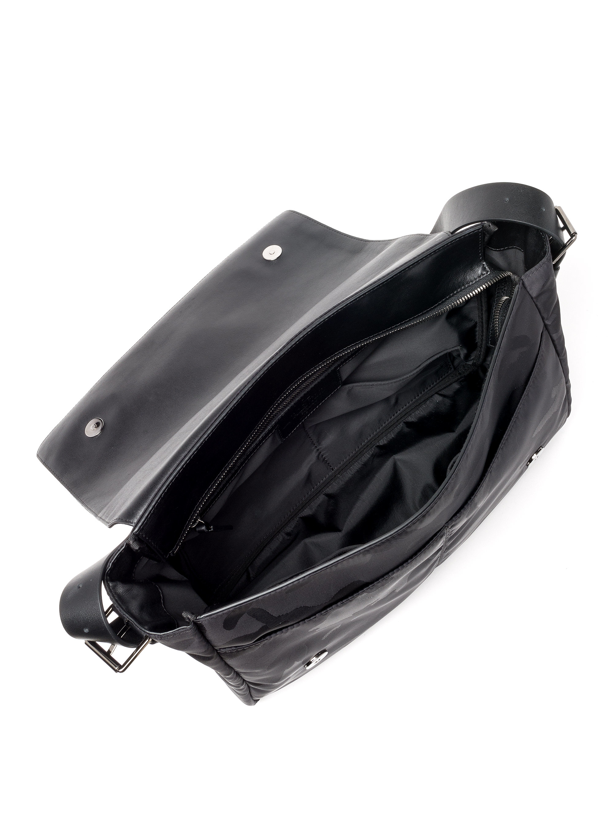 Valentino Leather-trim Camo Messenger Bag in Black Army (Black 