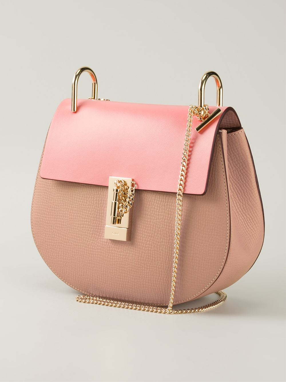 Chloé Drew Calf Leather Shoulder Bag In Pink Lyst
