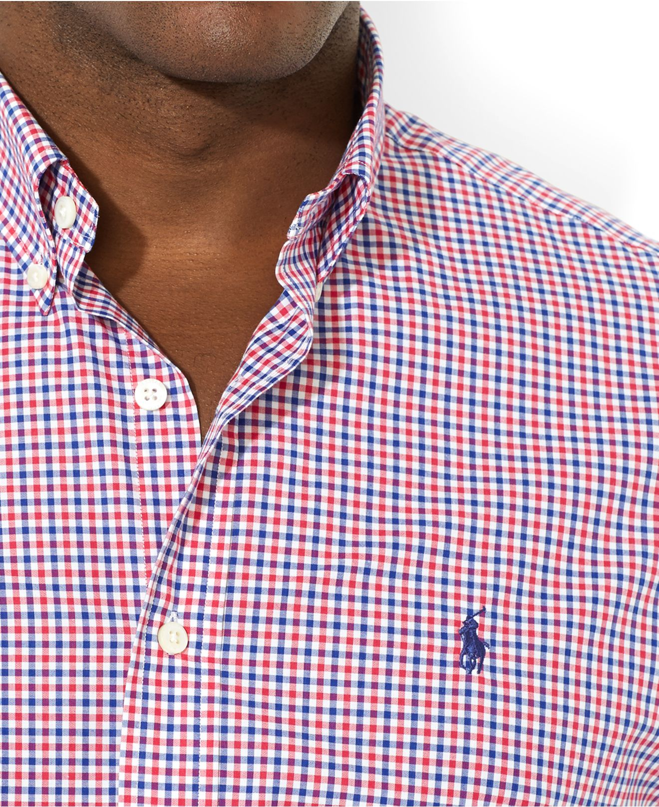 Polo Ralph Lauren Cotton Shirt In Slim Fit Red Gingham Short Sleeves in