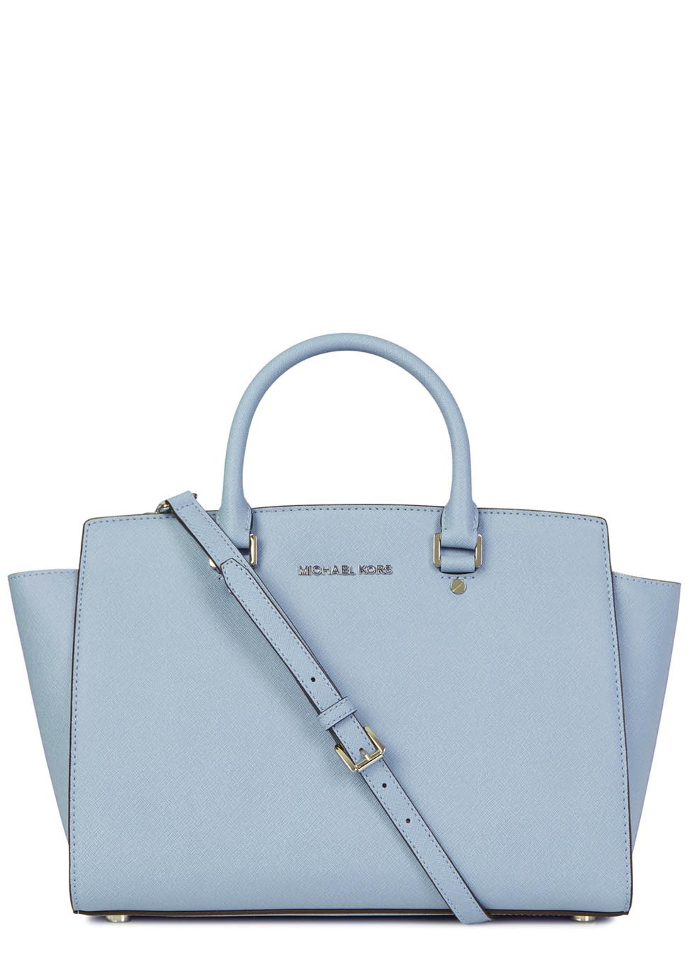 Michael Kors Selma Light Blue Saffiano Leather Tote in Blue | Lyst
