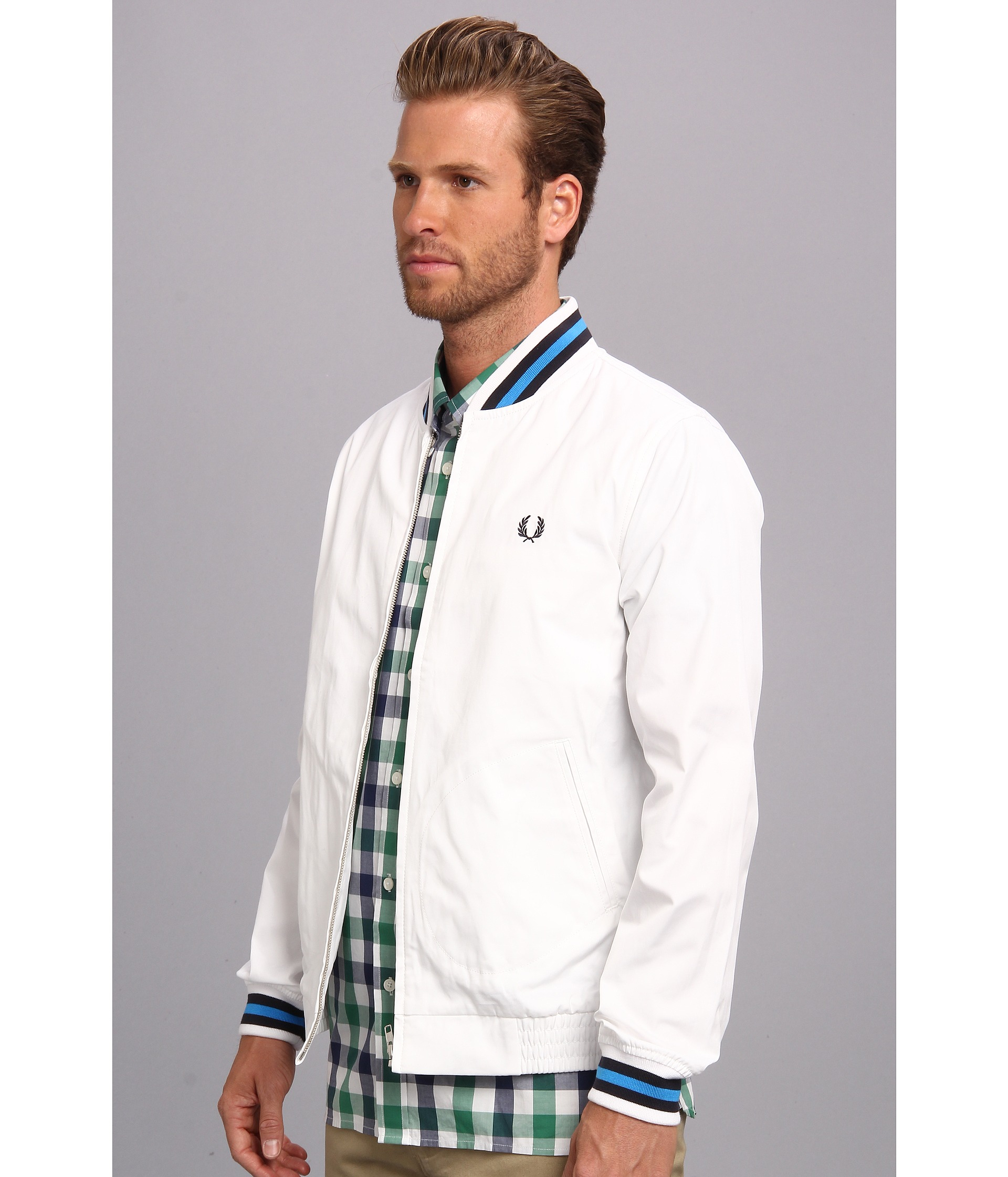 white fred perry jacket