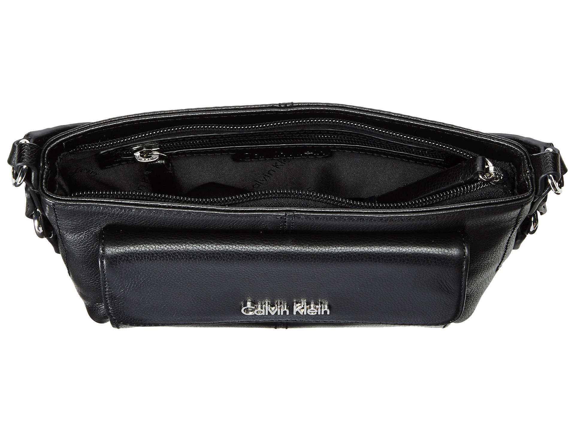 Calvin klein Leather Crossbody Hk in Black (Black/Silver) Lyst
