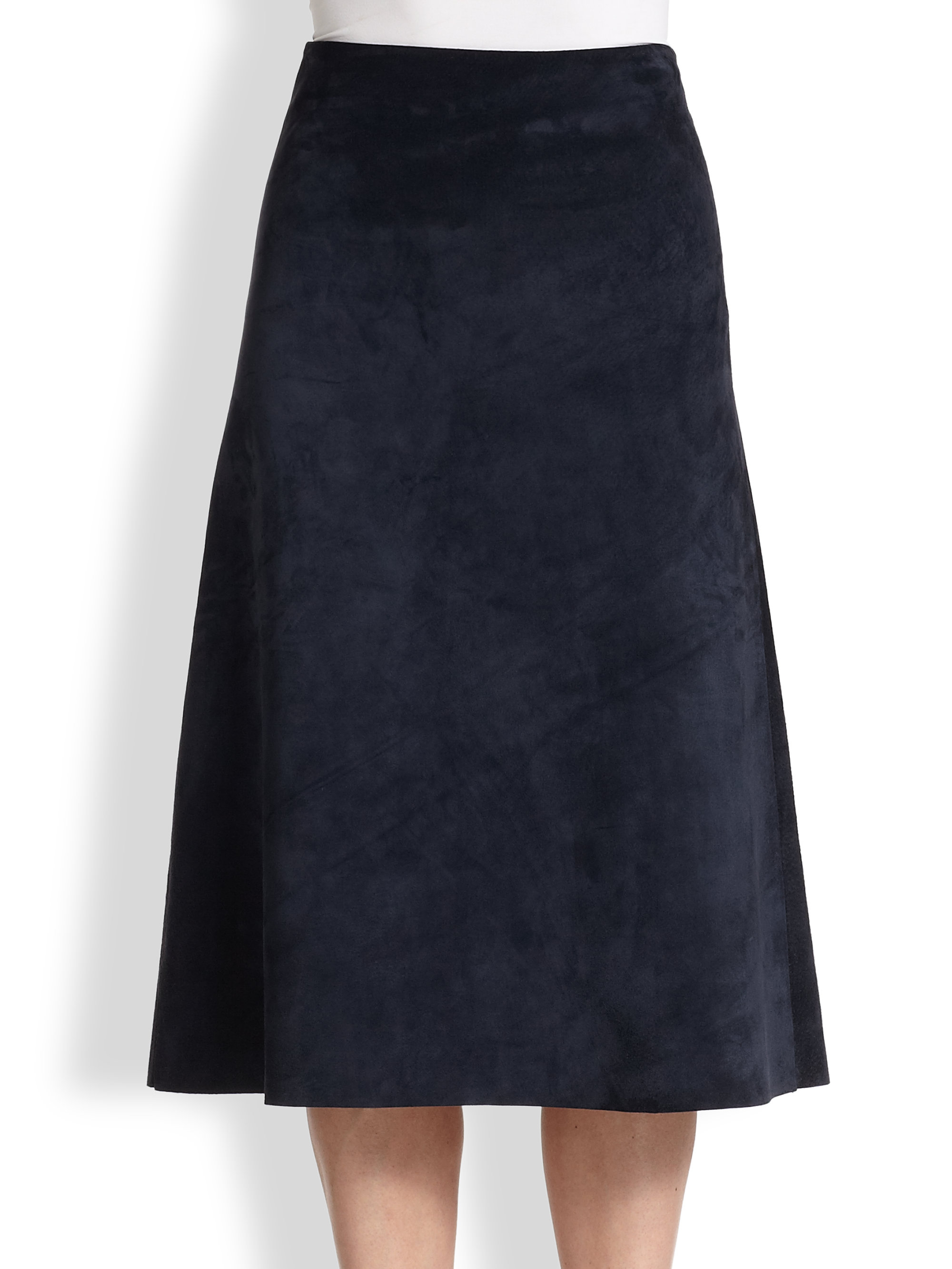 navy blue suede skirt