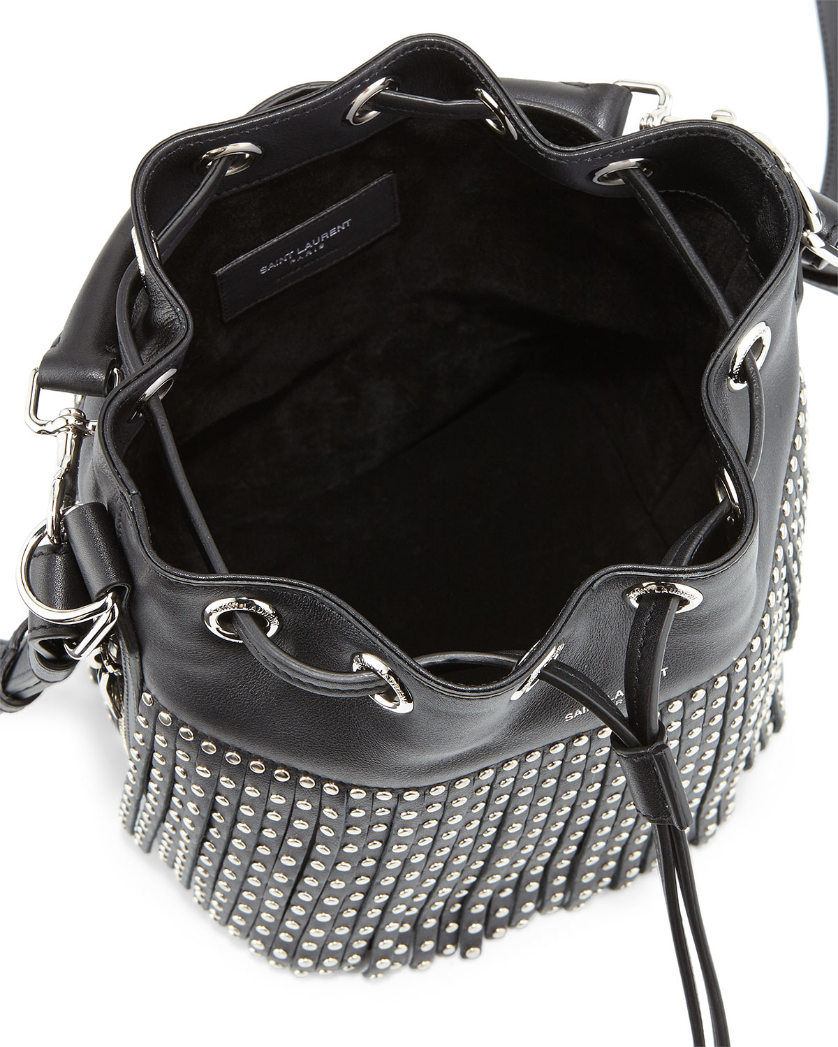 Lyst Saint Lau Emmanuel Small Star Studded Fringe Bucket Bag Gallery