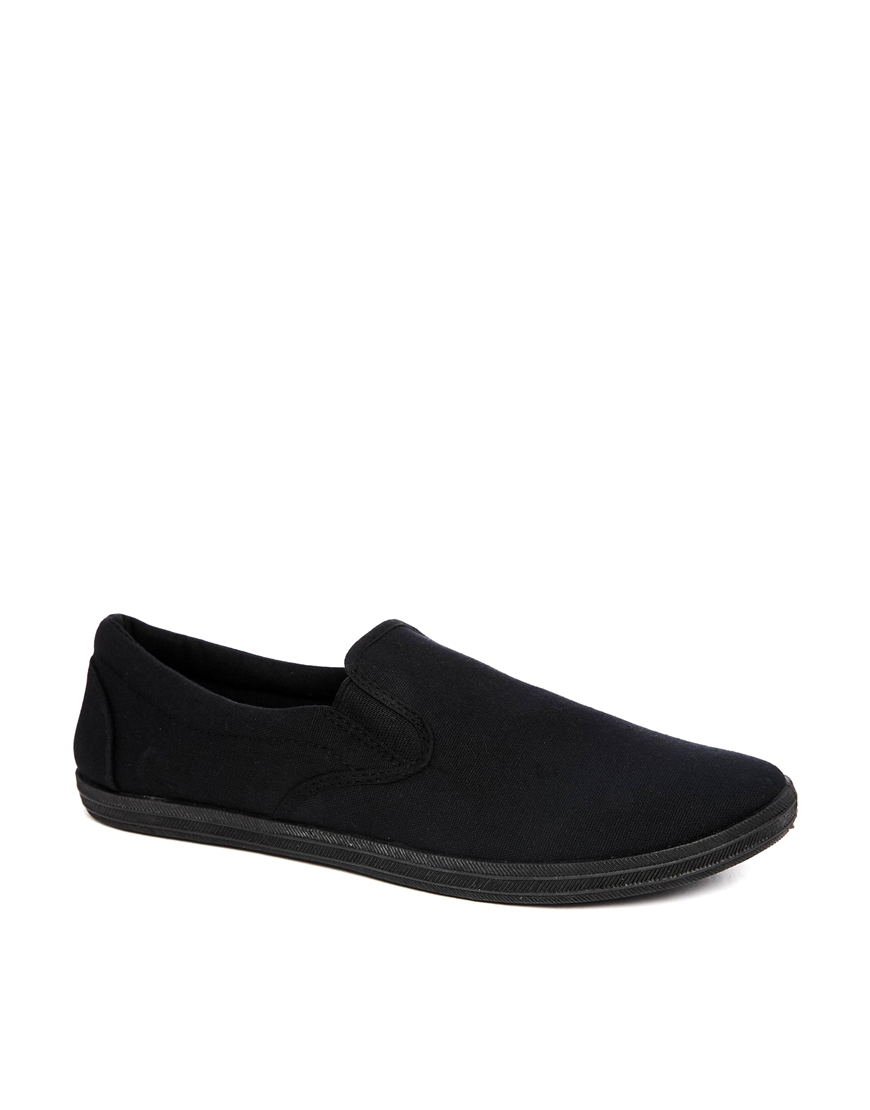 Asos Slip On Plimsolls in Black for Men | Lyst