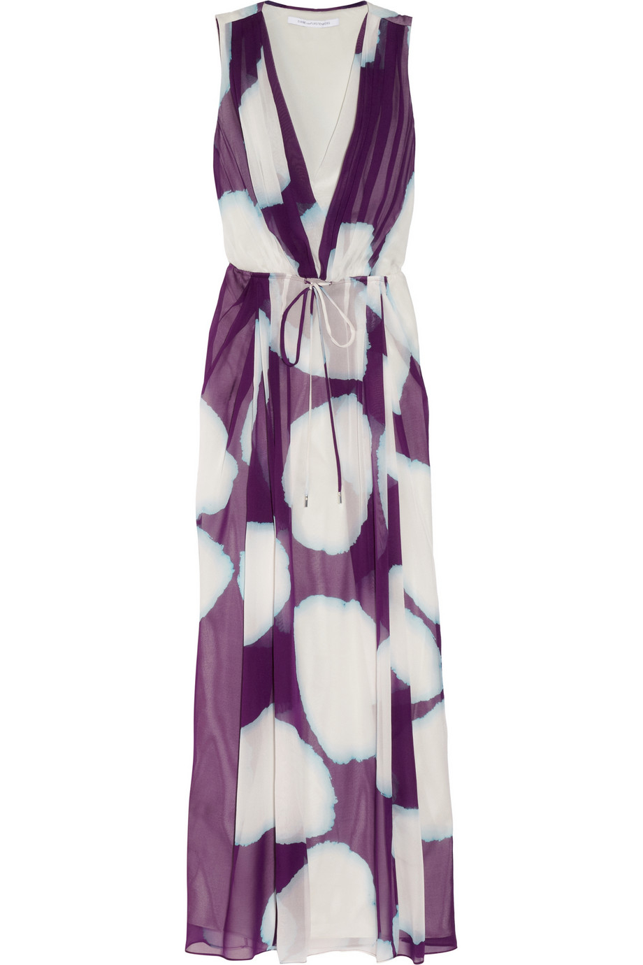 Diane von furstenberg Hailey Printed Silkchiffon Maxi Dress in White | Lyst
