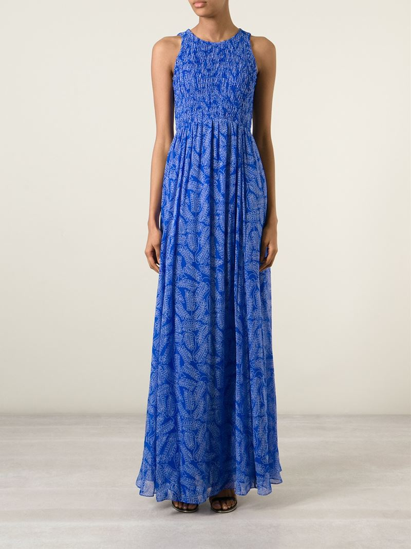 Lyst - Diane von Furstenberg Nirvana Silk Dress in Blue