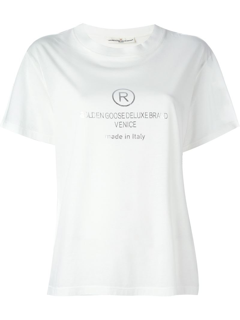 Lyst - Golden Goose Deluxe Brand Logo Print T-shirt in White