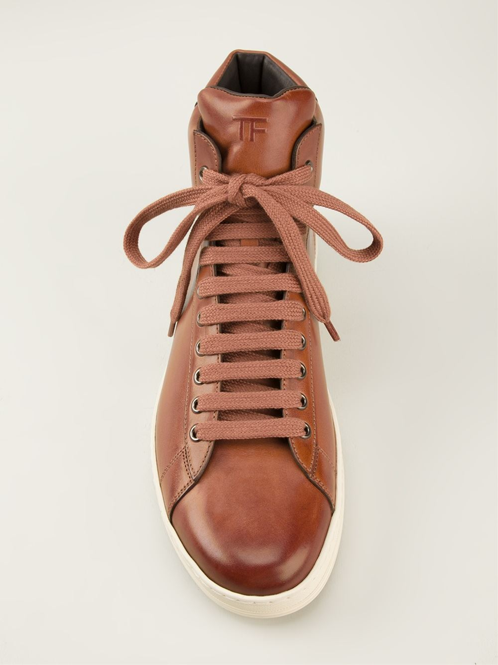 Tom Ford Russel Hitop Sneakers in Brown for Men - Lyst