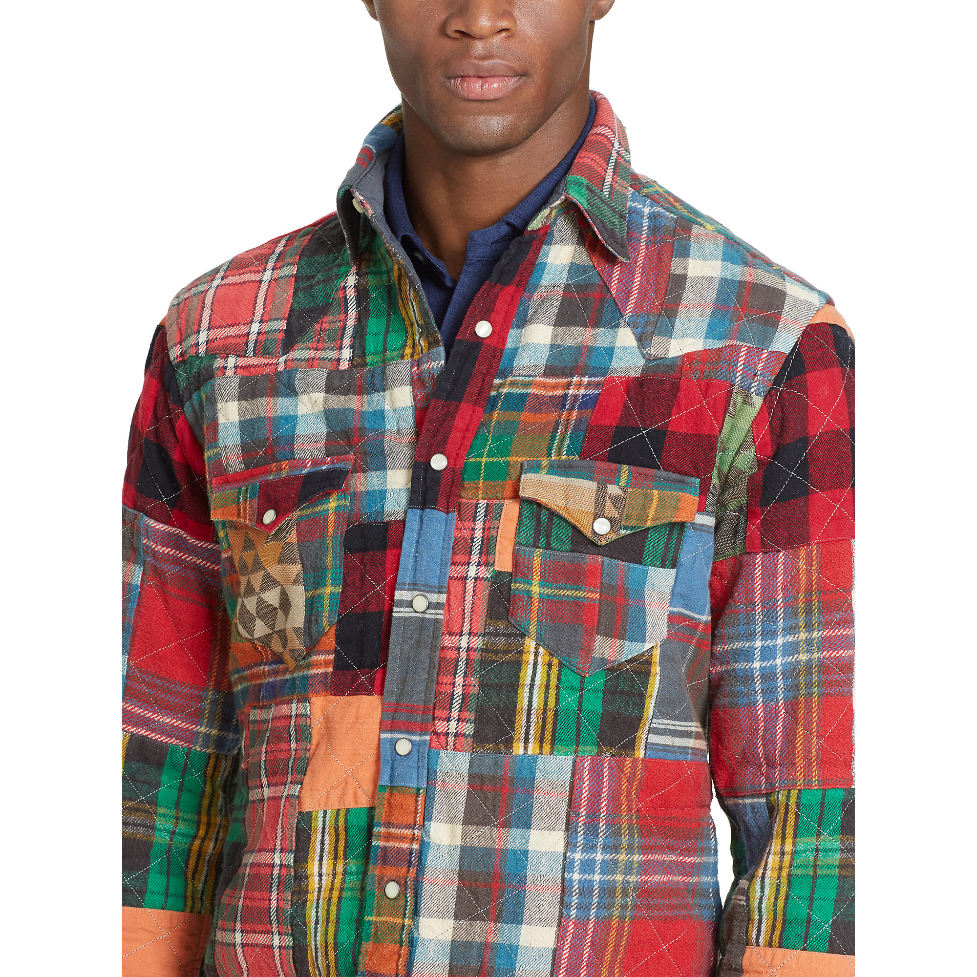 Polo Ralph Lauren Flannel Patchwork Western Shirt for Men - Lyst