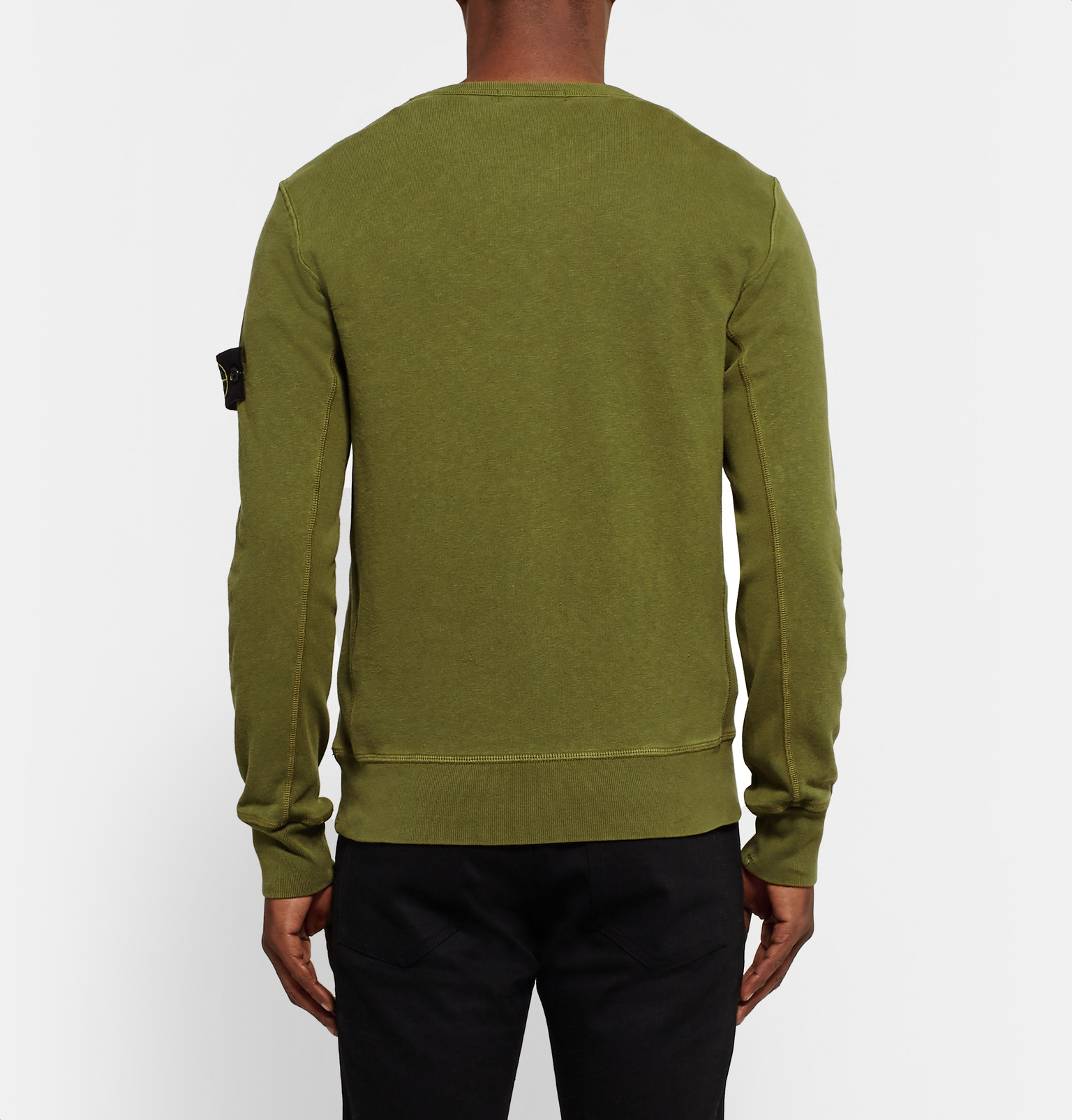 stone island garment dyed loopback sweatshirt