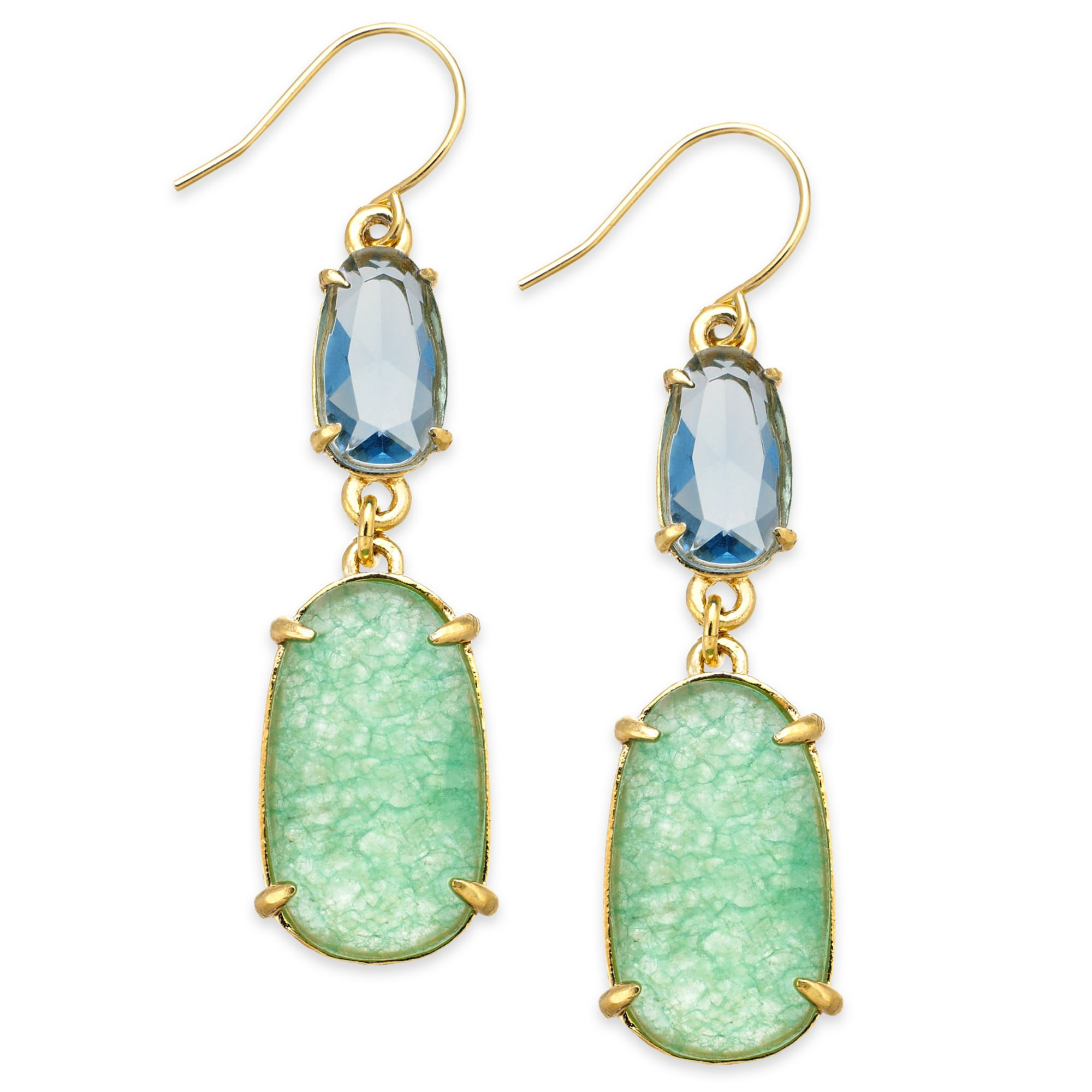 Lauren By Ralph Lauren 14k Goldplated Green And Blue Faceted Stone Drop ...