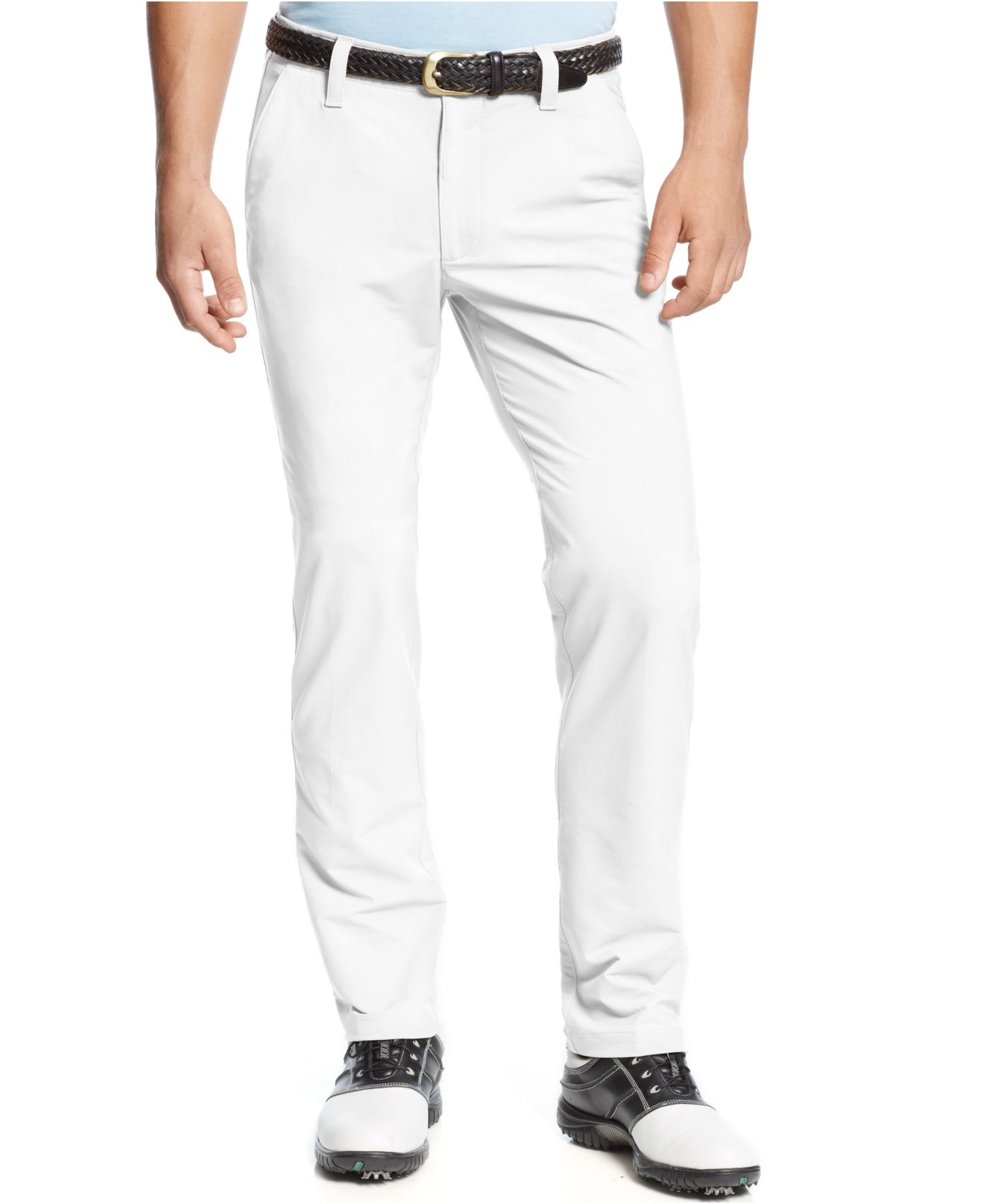 Under Armour Matchplay Flat Front Performance Golf Pants in White for ...
