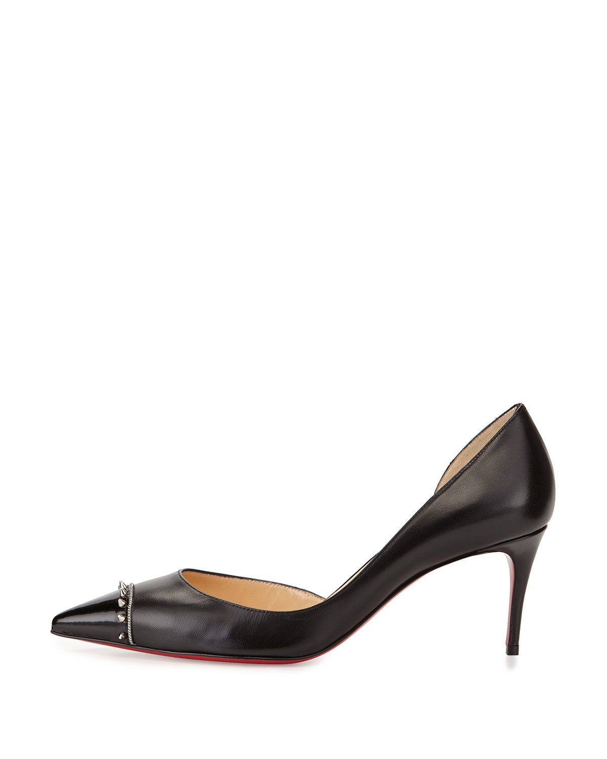 Christian louboutin Culturella Spiked Half D\u0026#39;Orsay Red Sole Pump ...