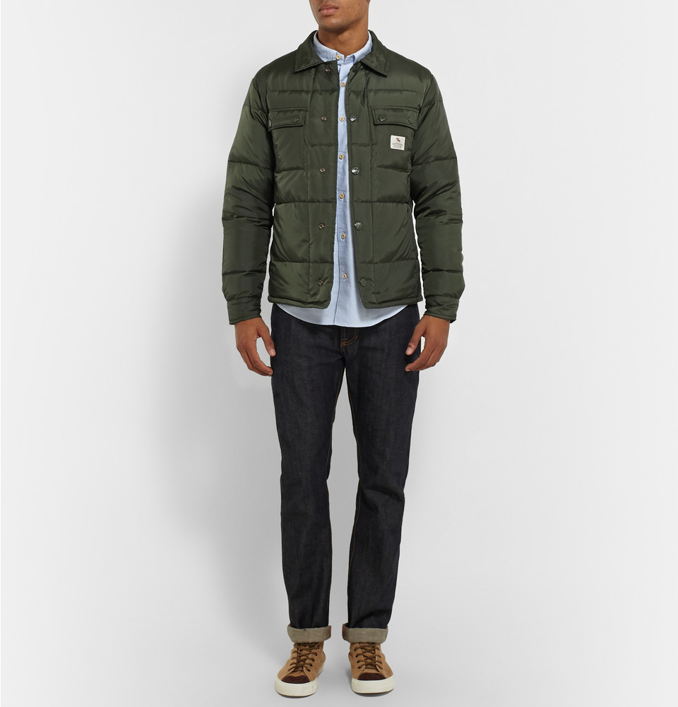 Neighborhood Quilted Padded Shirt Jacket in Green for Men - Lyst