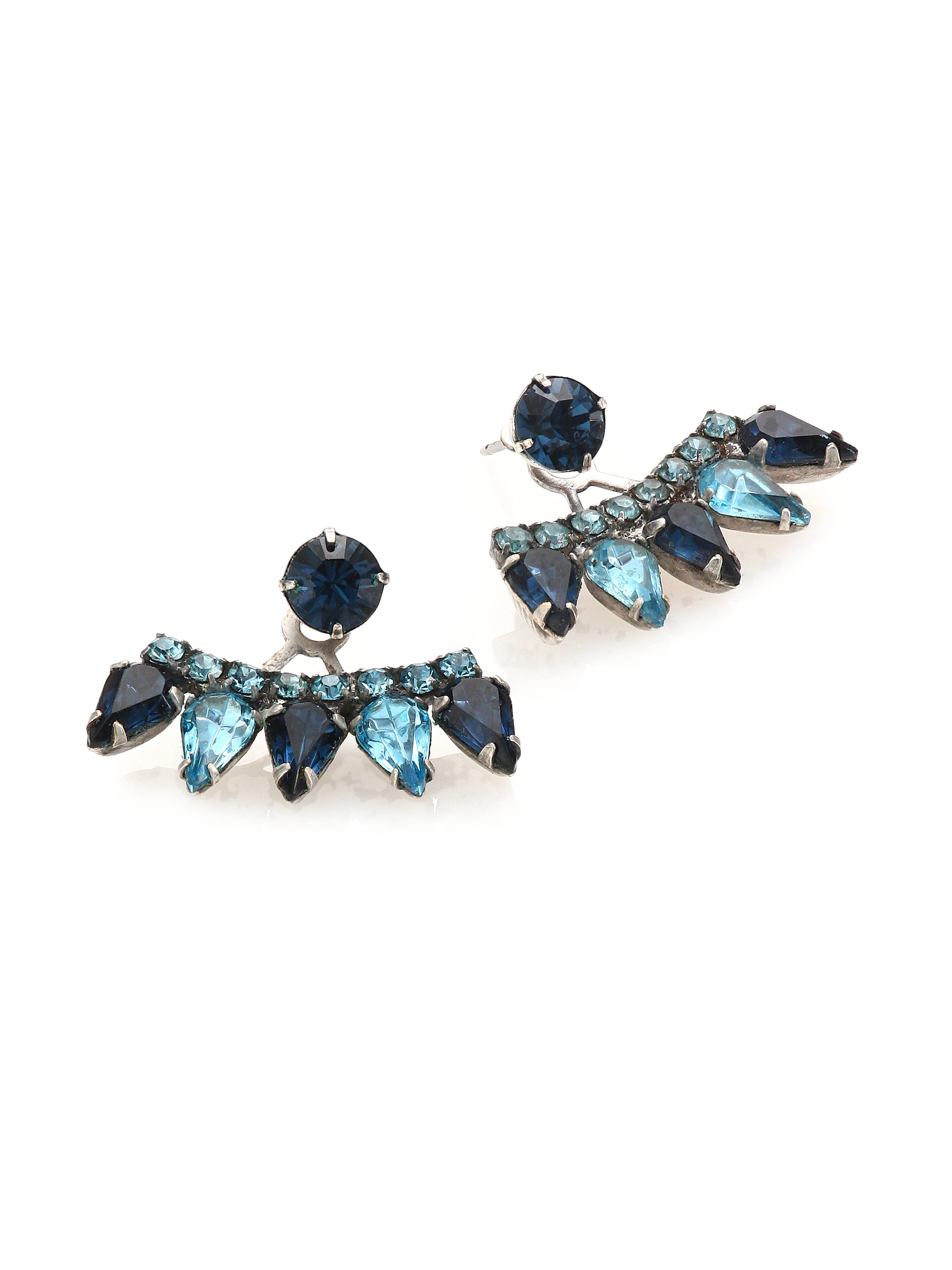 Lyst Dannijo Betson Crystal Ear Jacket Stud Earrings Set In Metallic Gallery