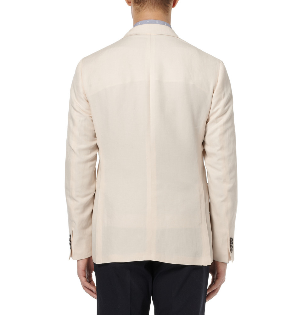 Canali Kei Slim-Fit Linen And Silk-Blend Blazer in Natural for Men - Lyst