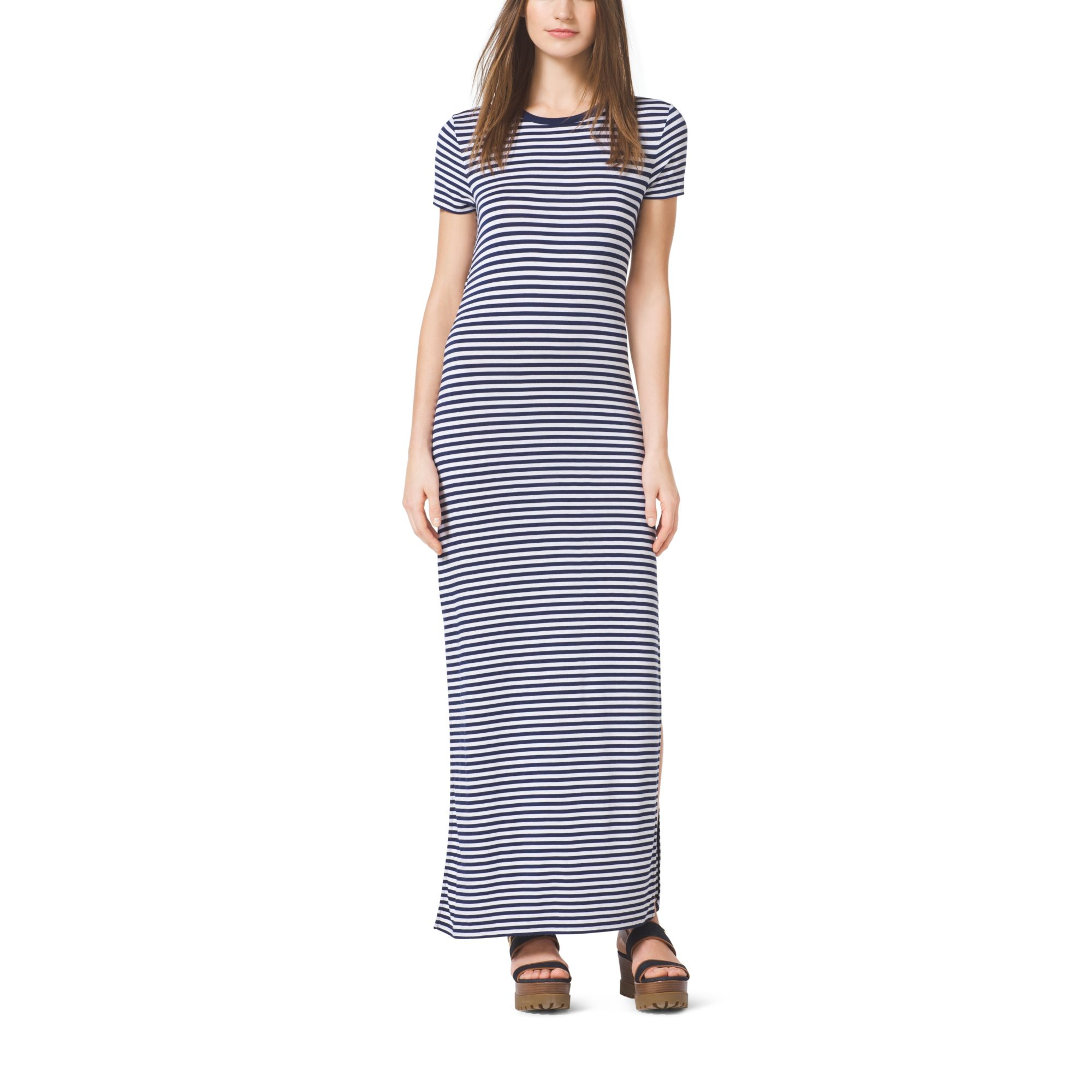 striped jersey maxi dress