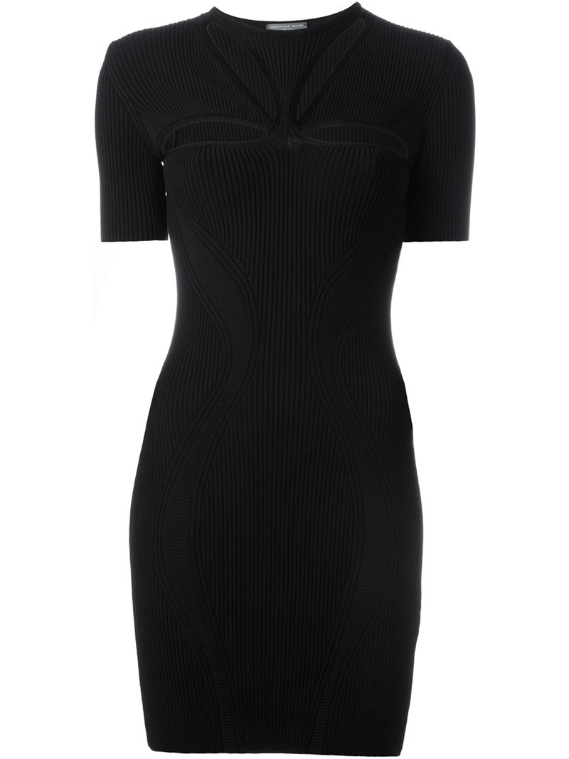 Lyst - Alexander Mcqueen Cut Out Cocktail Dress in Black