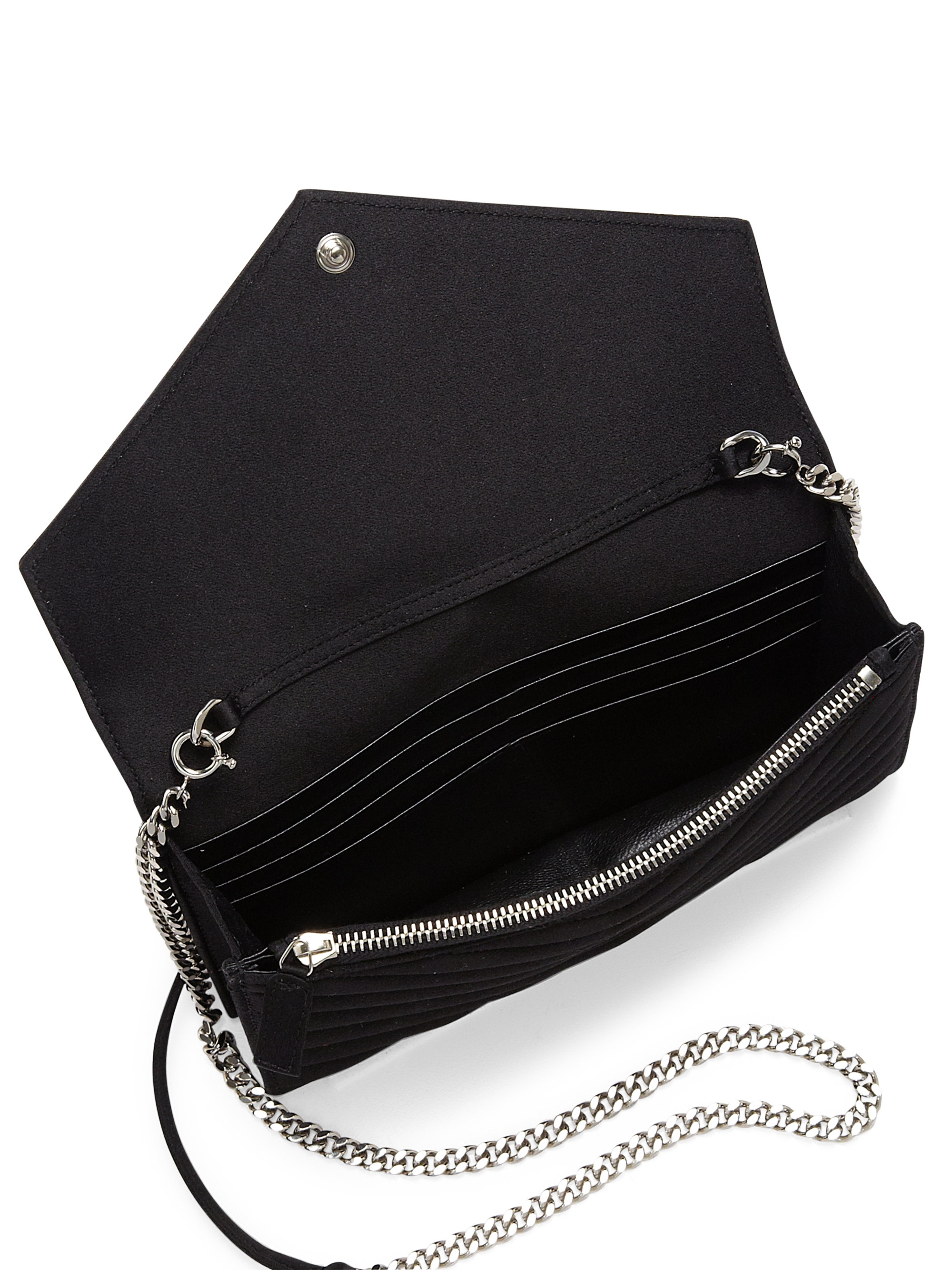 saint laurent monogram matelasse leather chain wallet