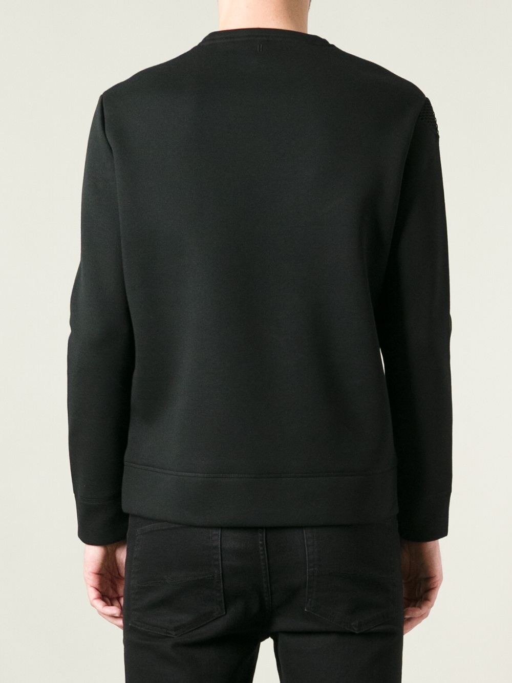 Lyst Neil barrett Mesh Panel Sweatshirt in Black for Men