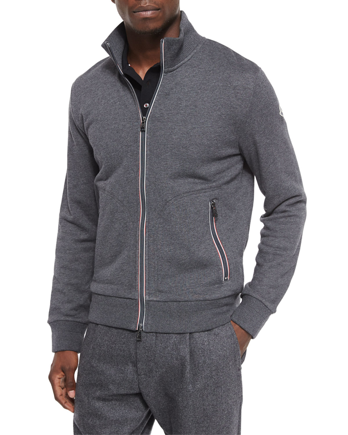 Download Moncler Full-zip Track Jacket in Gray for Men | Lyst