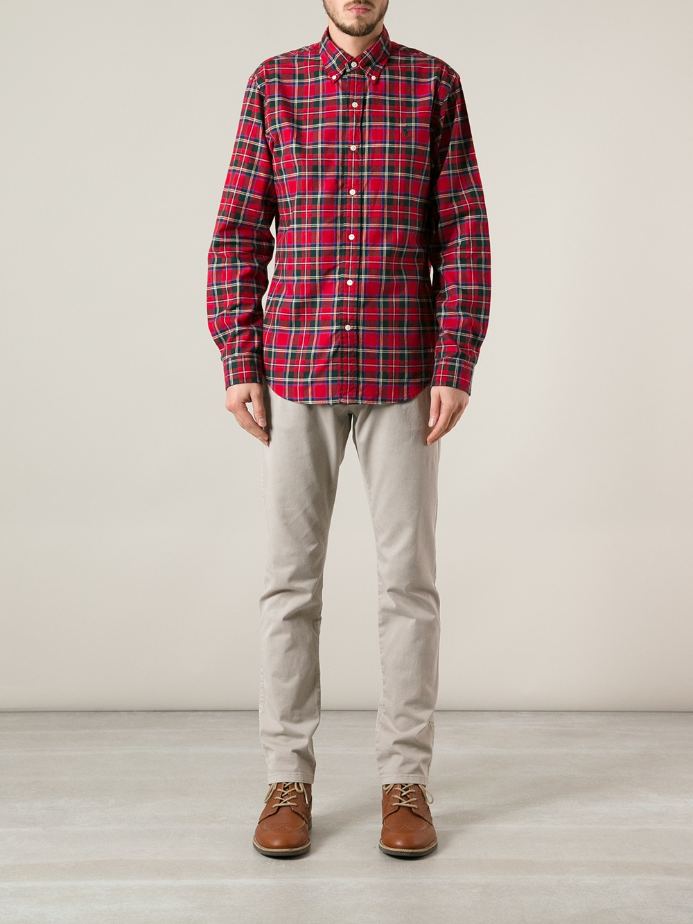 Polo Ralph Lauren Plaid Button Down Shirt in Red for Men | Lyst