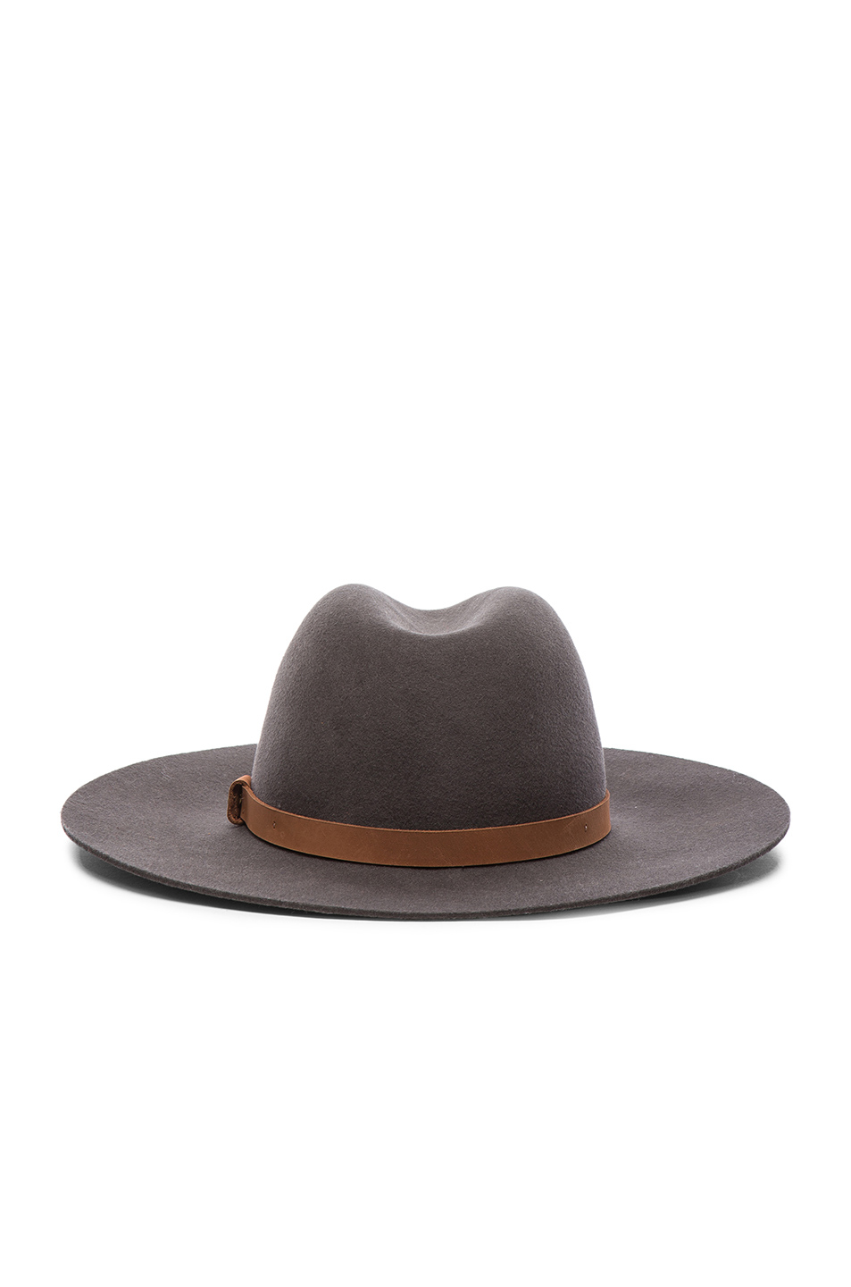 Wool Wide Brim Fedora Hat in Gray 