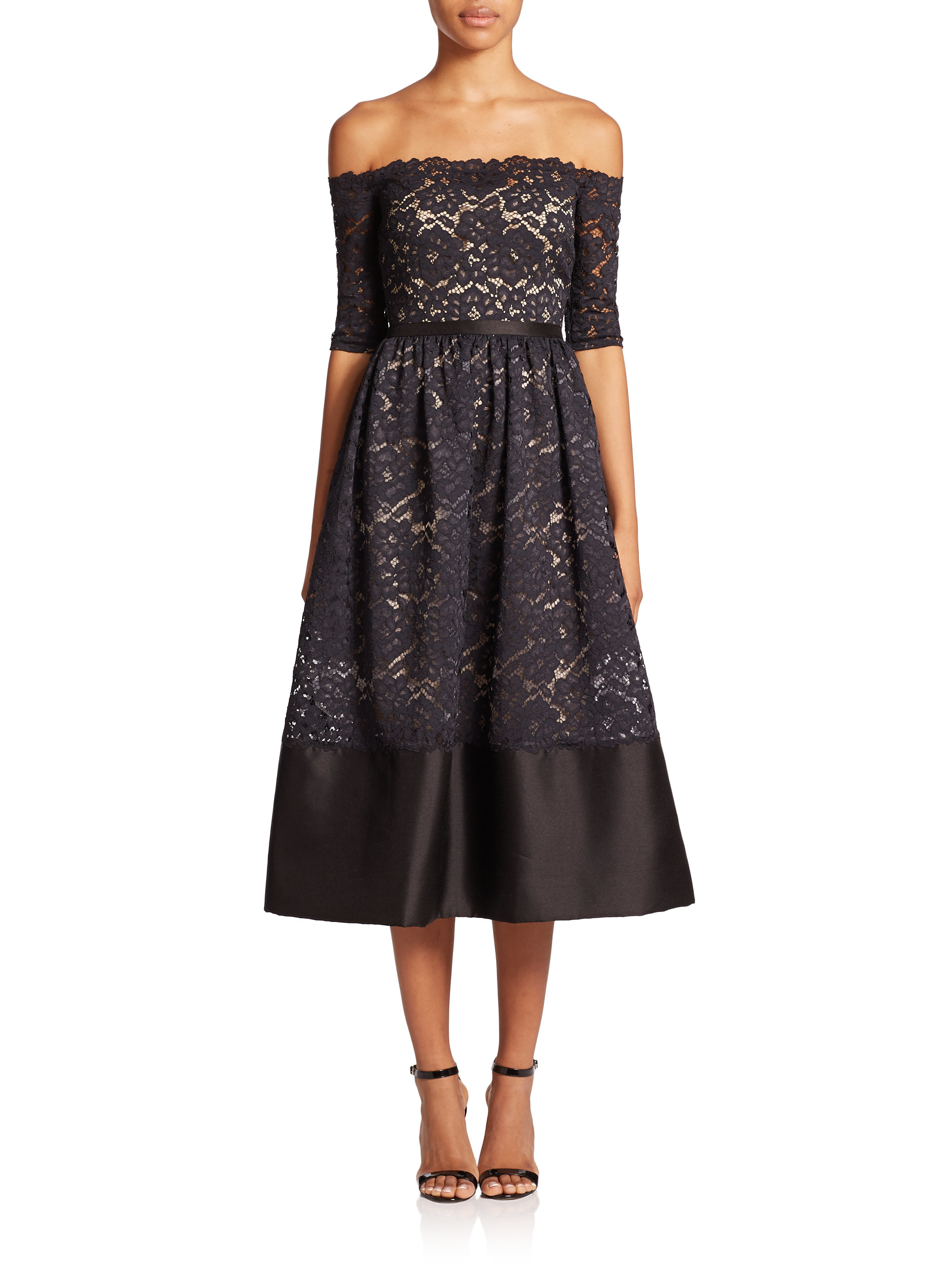 monique lhuillier midi dress