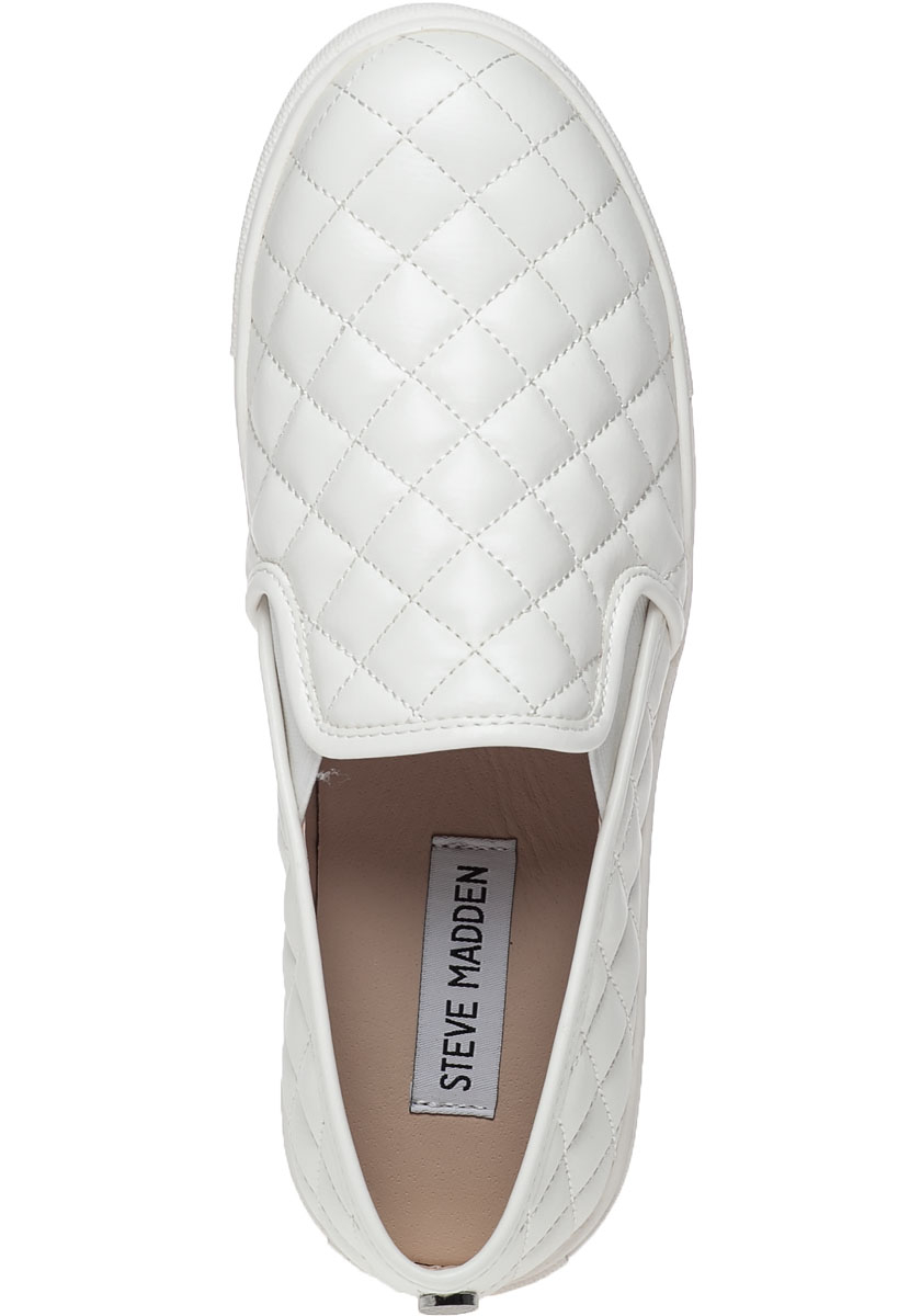 white slip on steve madden