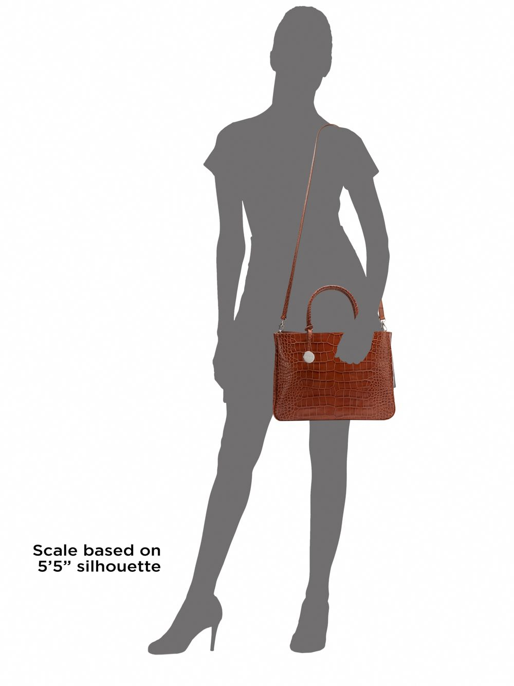 Furla Practica Crocembossed Leather Shopper Bag in Brown | Lyst