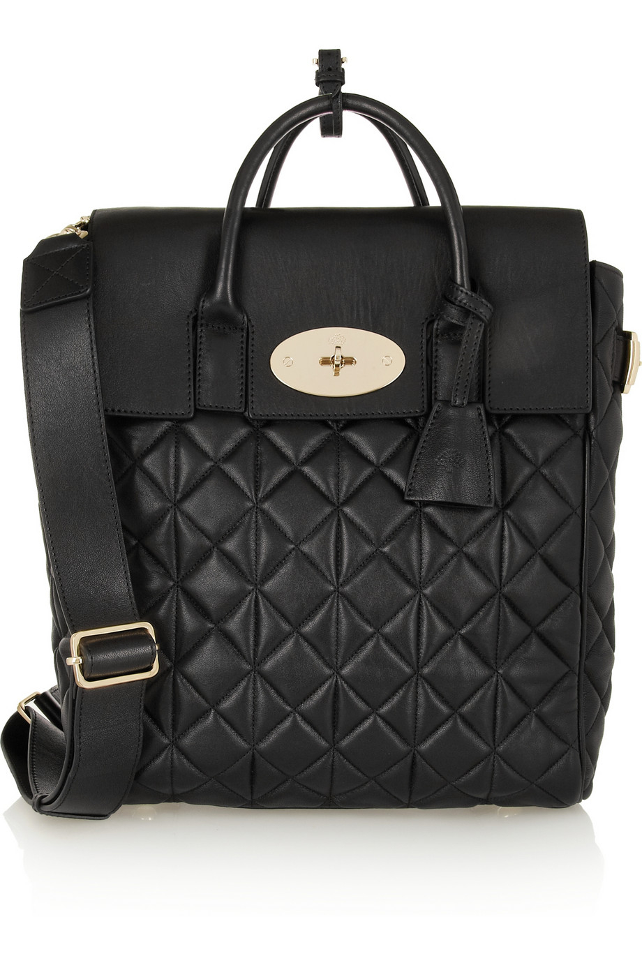 Mulberry Black Quilted Leather Mini Bayswater Backpack Mulberry