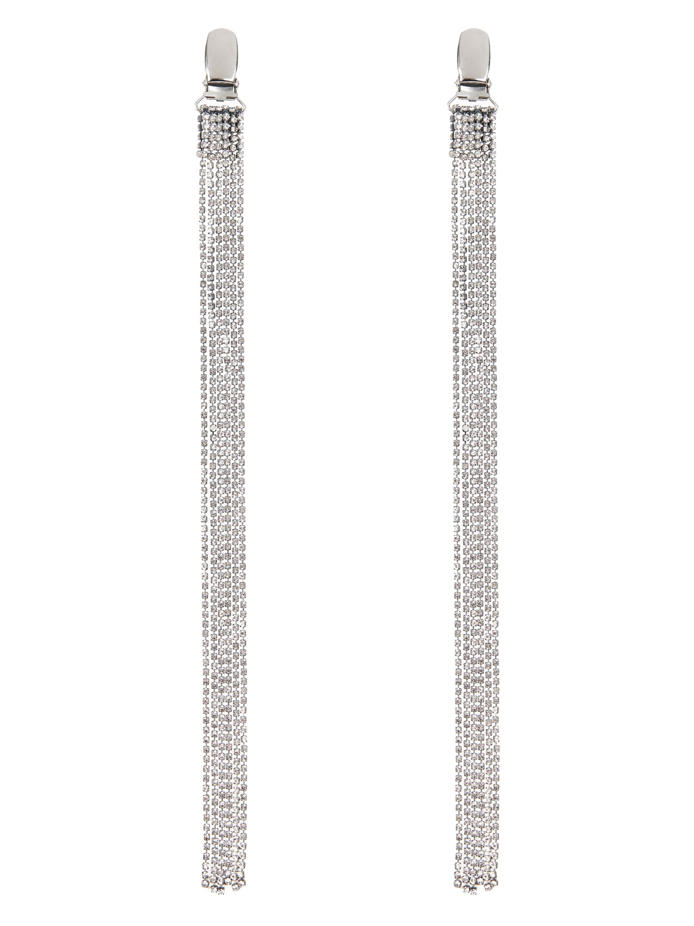 Lyst Vetements Fringed Silver Plated Br Long Earrings In Metallic Gallery